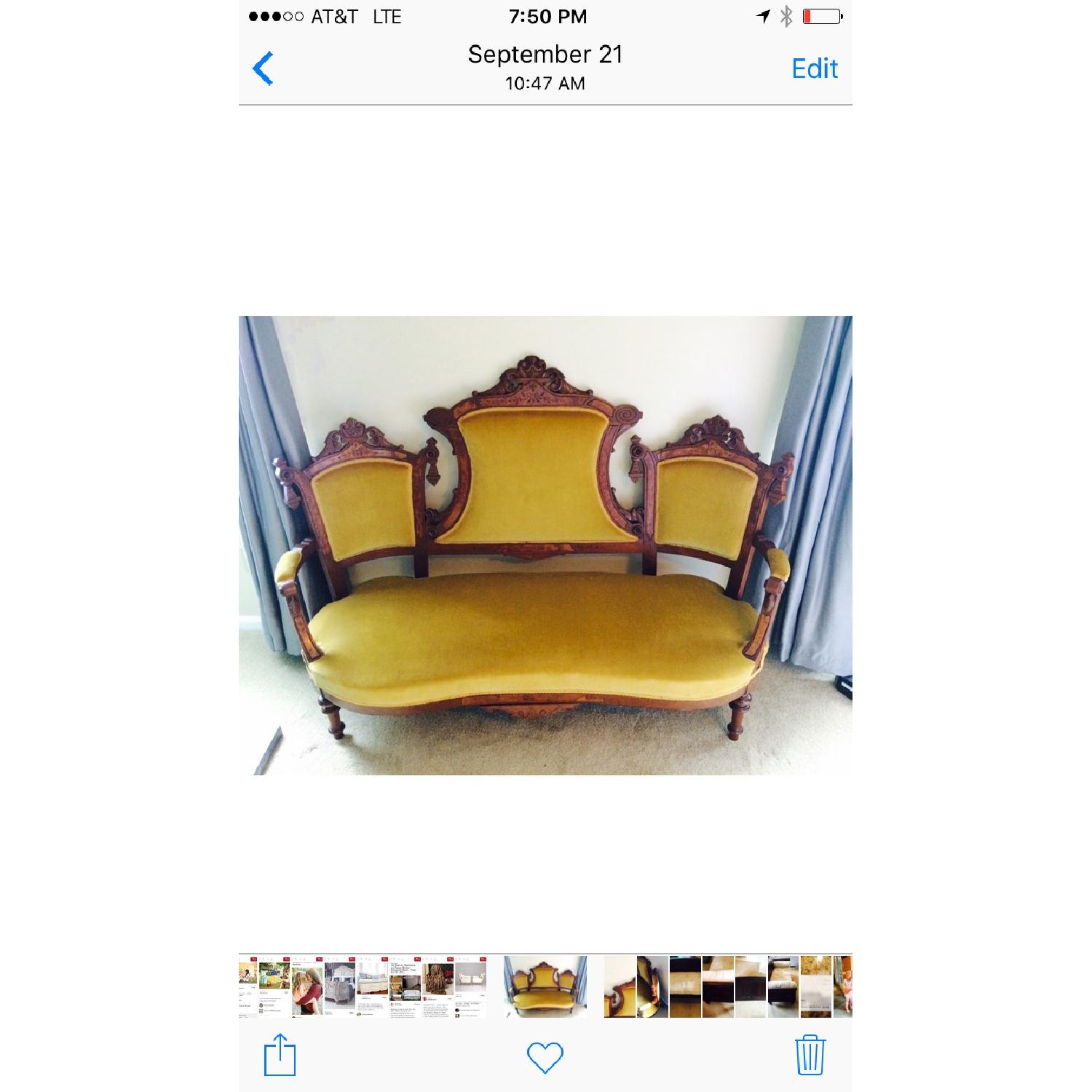 Antique Victorian Settee - image-2