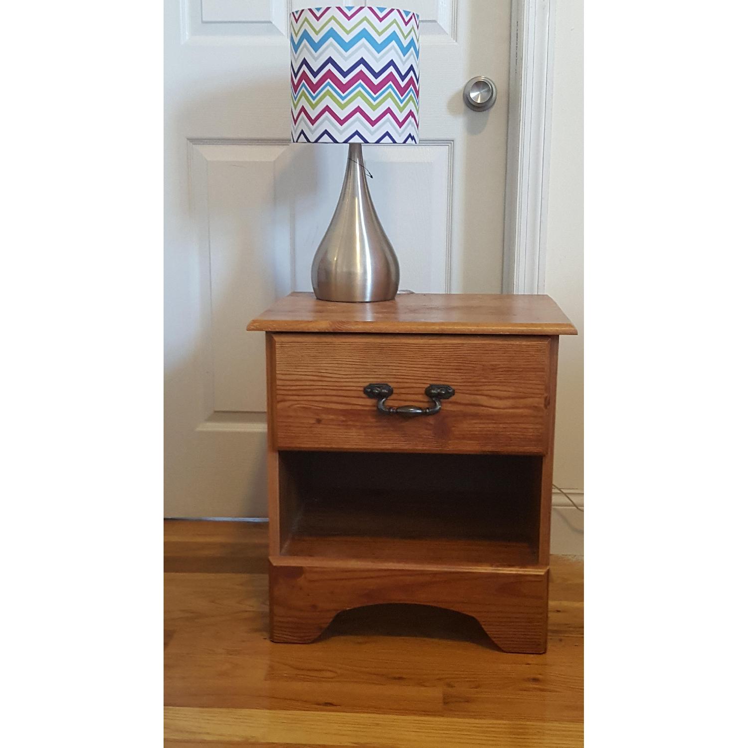 Natural Wood Nightstand - image-2