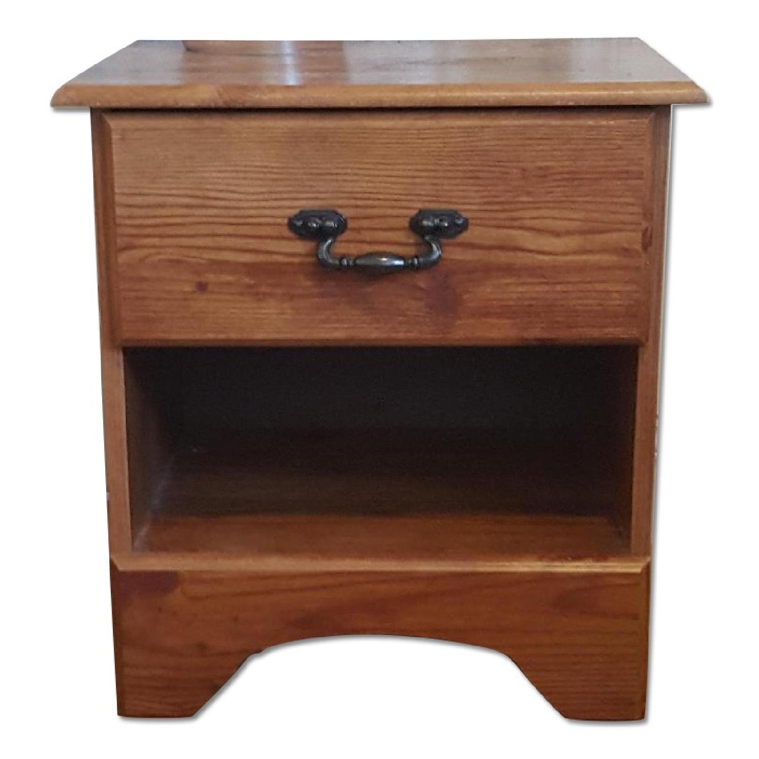 Natural Wood Nightstand - image-0
