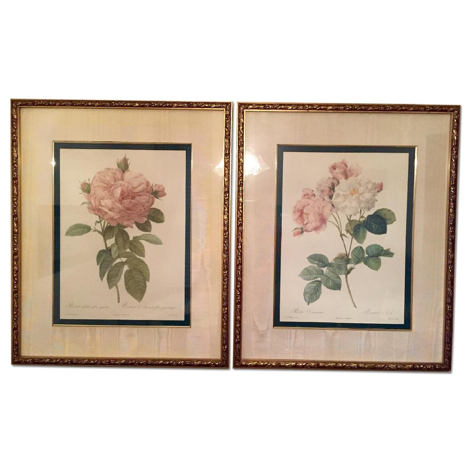 Roses Gold Wood Wall Frames Pair AptDeco