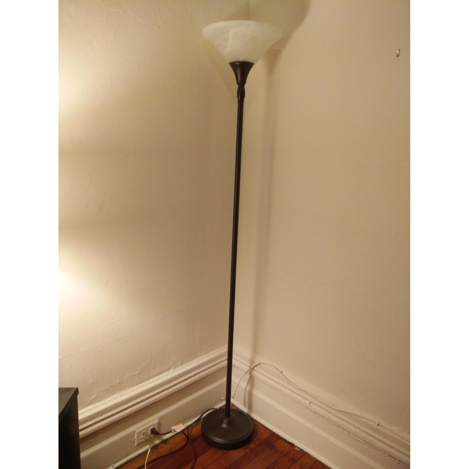 Home Depot Hampton Bay Dark Chocolate Floor Lamps - Pair - image-4