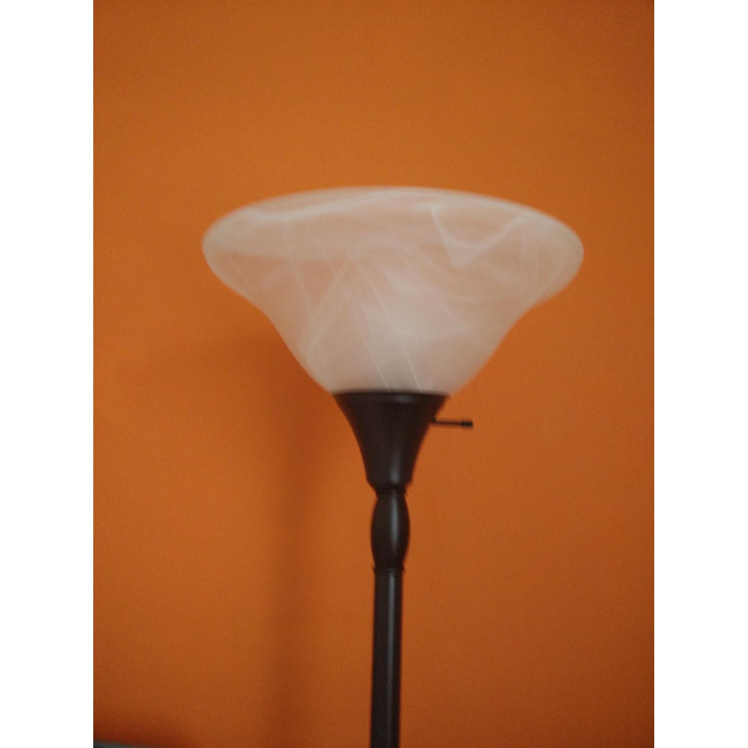 Home Depot Hampton Bay Dark Chocolate Floor Lamps - Pair - AptDeco, image size:1500x1500