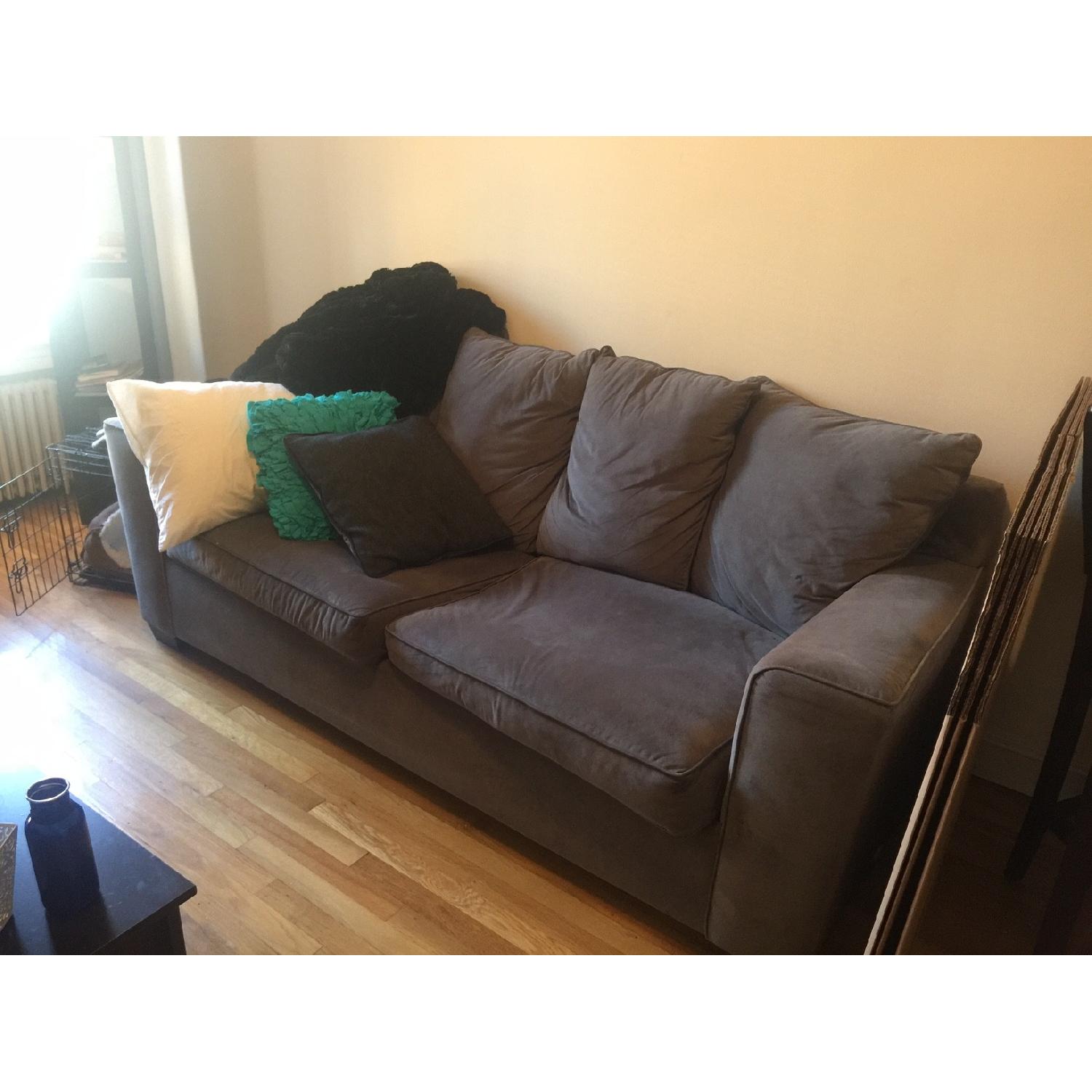 Bob's Furniture Grey Suede Sofa - image-2