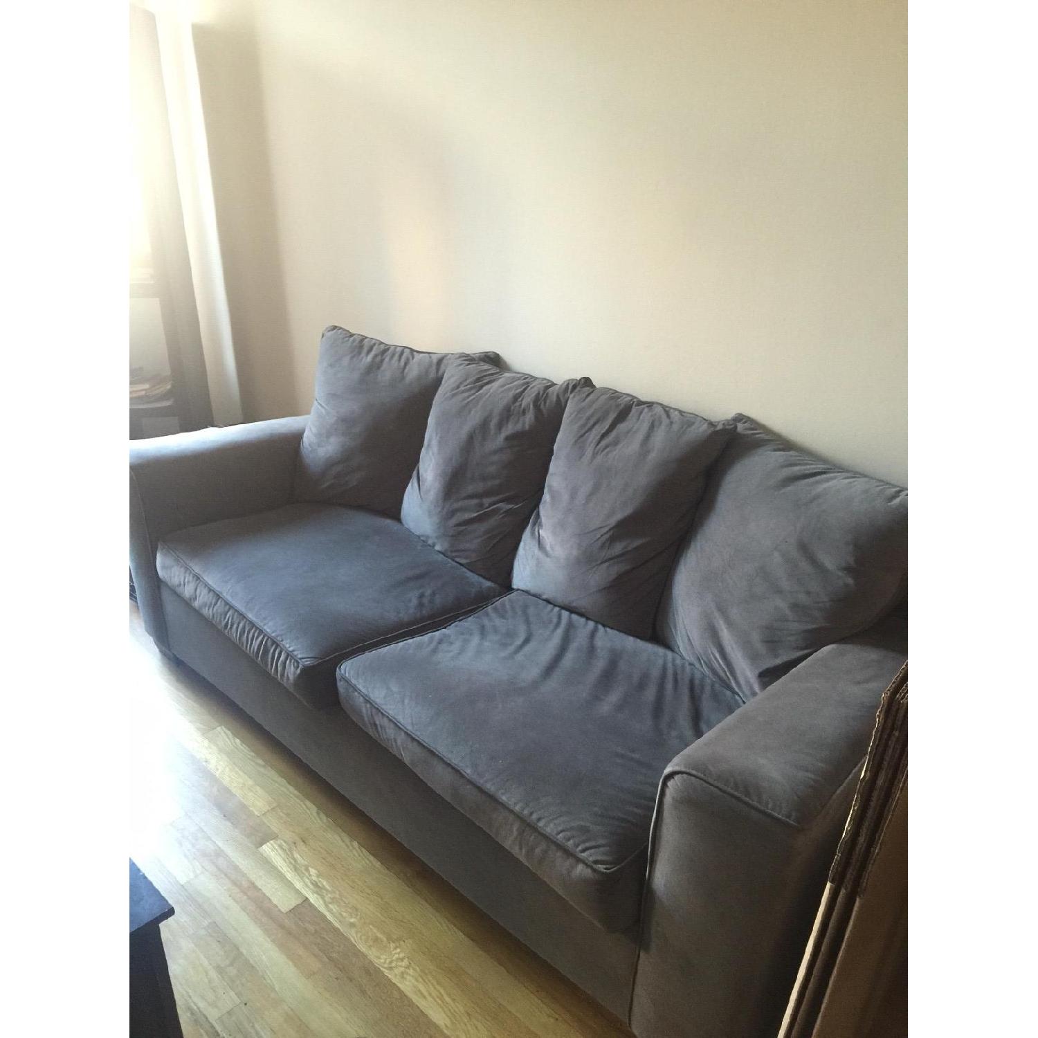 Bob's Furniture Grey Suede Sofa - image-4