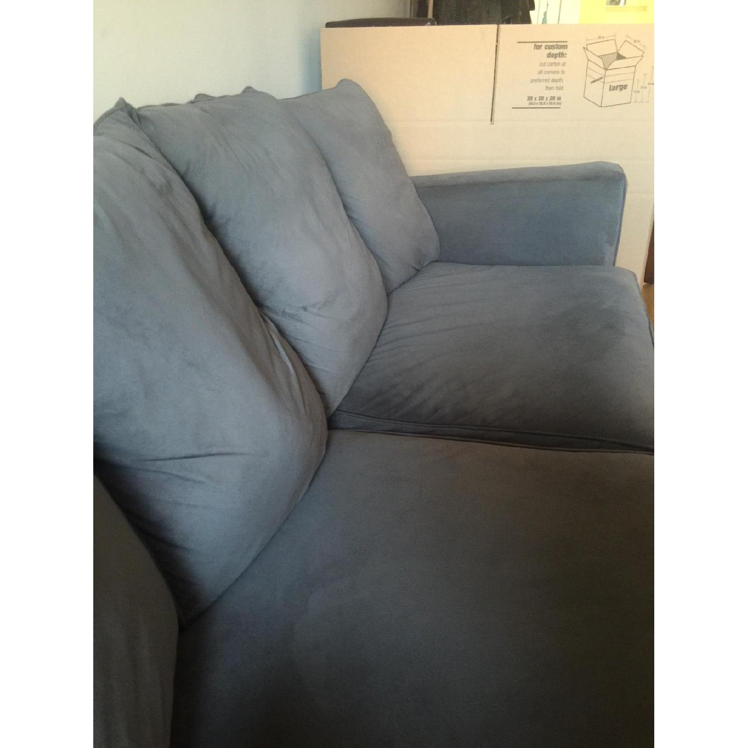 Bob's Furniture Grey Suede Sofa - image-6