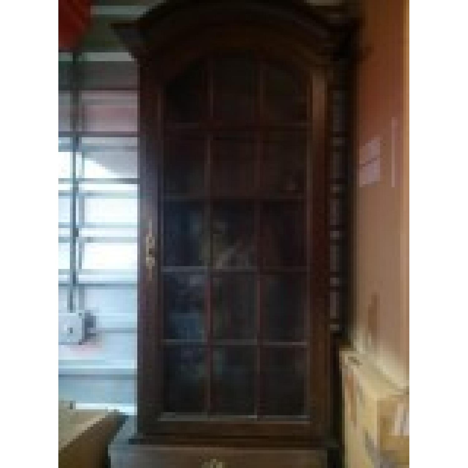 Vintage Secretary Desk w/ High Backed Chair + 2 Cabinets - image-3