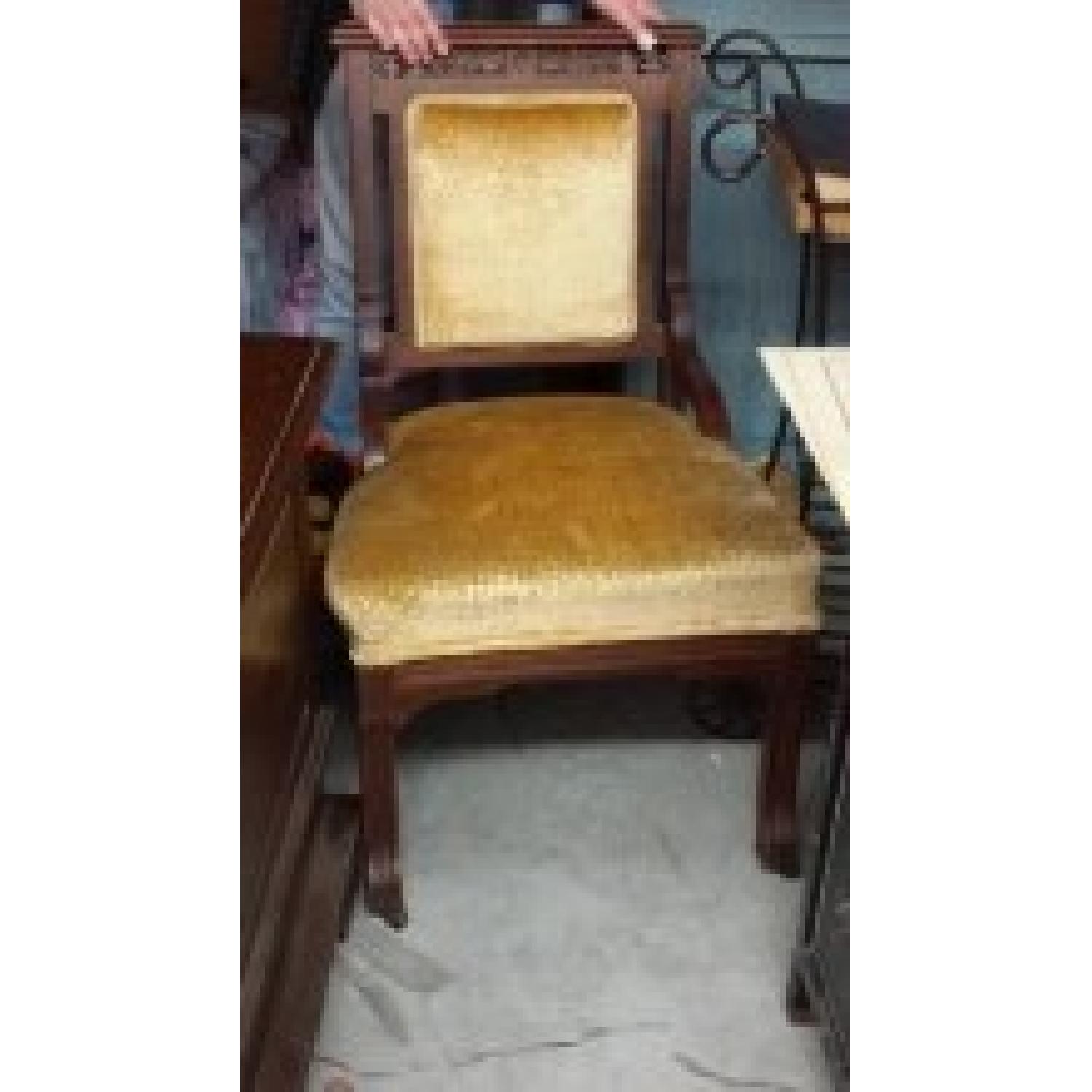 Vintage Secretary Desk w/ High Backed Chair + 2 Cabinets - image-7