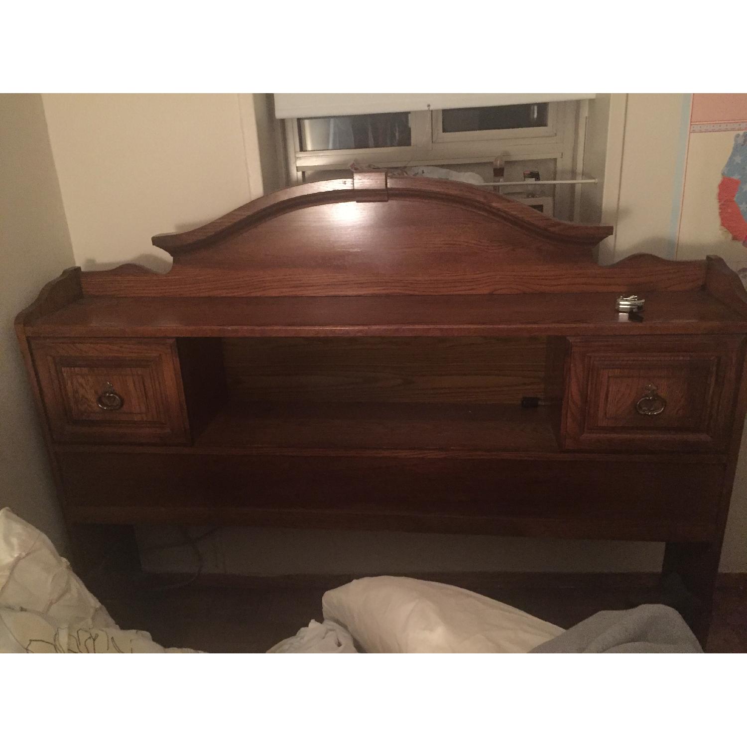Wooden Headboard w/ Storage - image-1