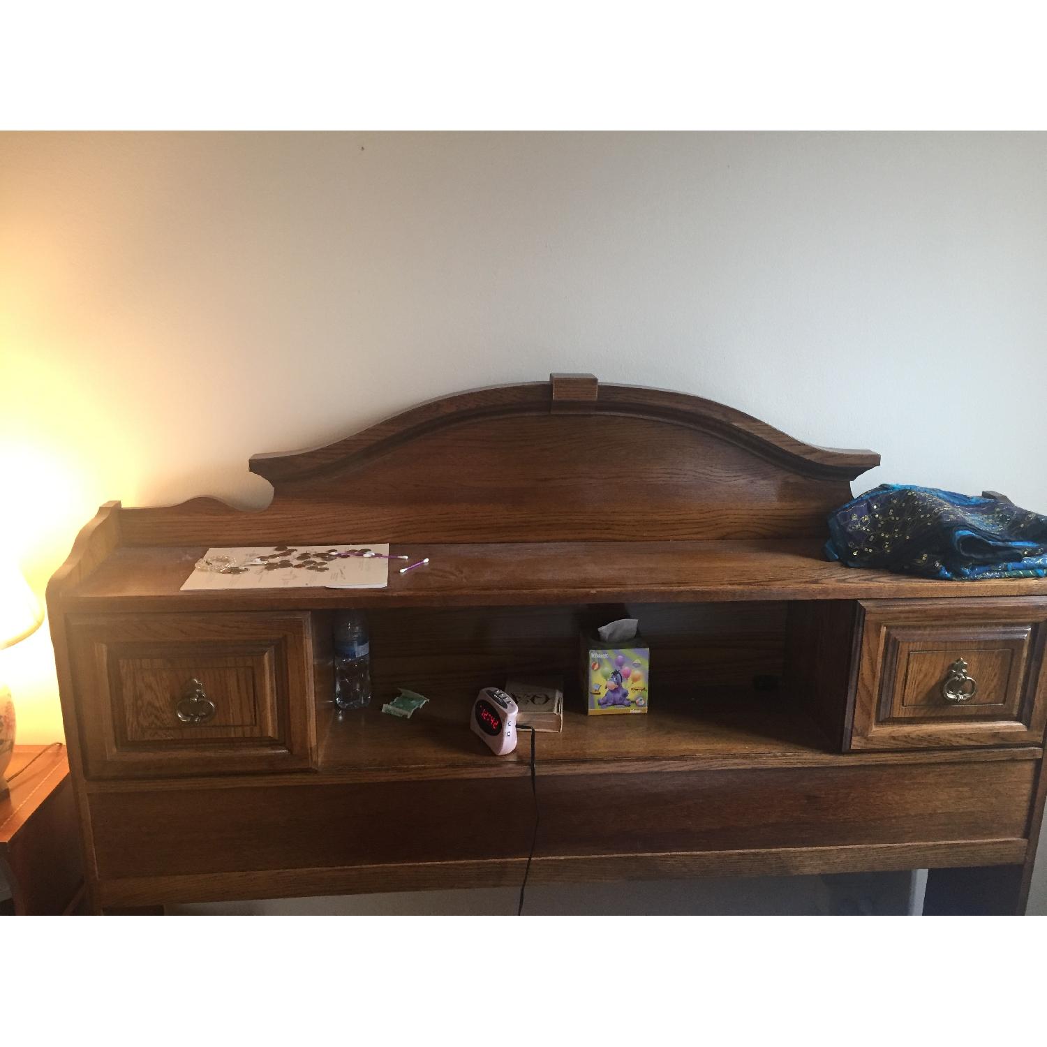 Wooden Headboard w/ Storage - image-2