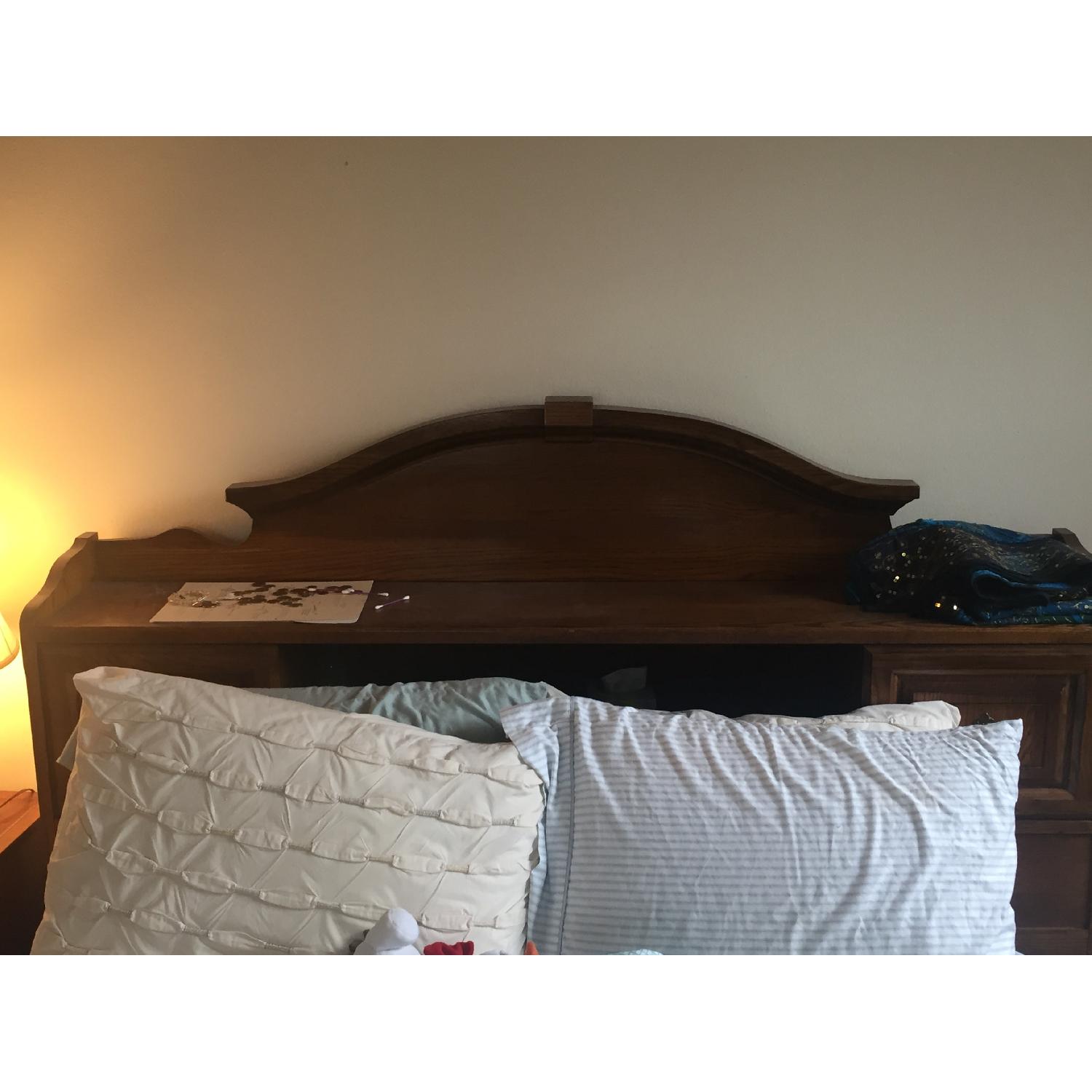 Wooden Headboard w/ Storage - image-4