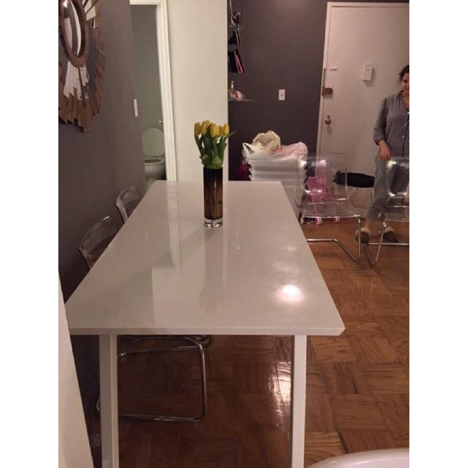 CB2 Modern White Lacquer Dining Table - image-3