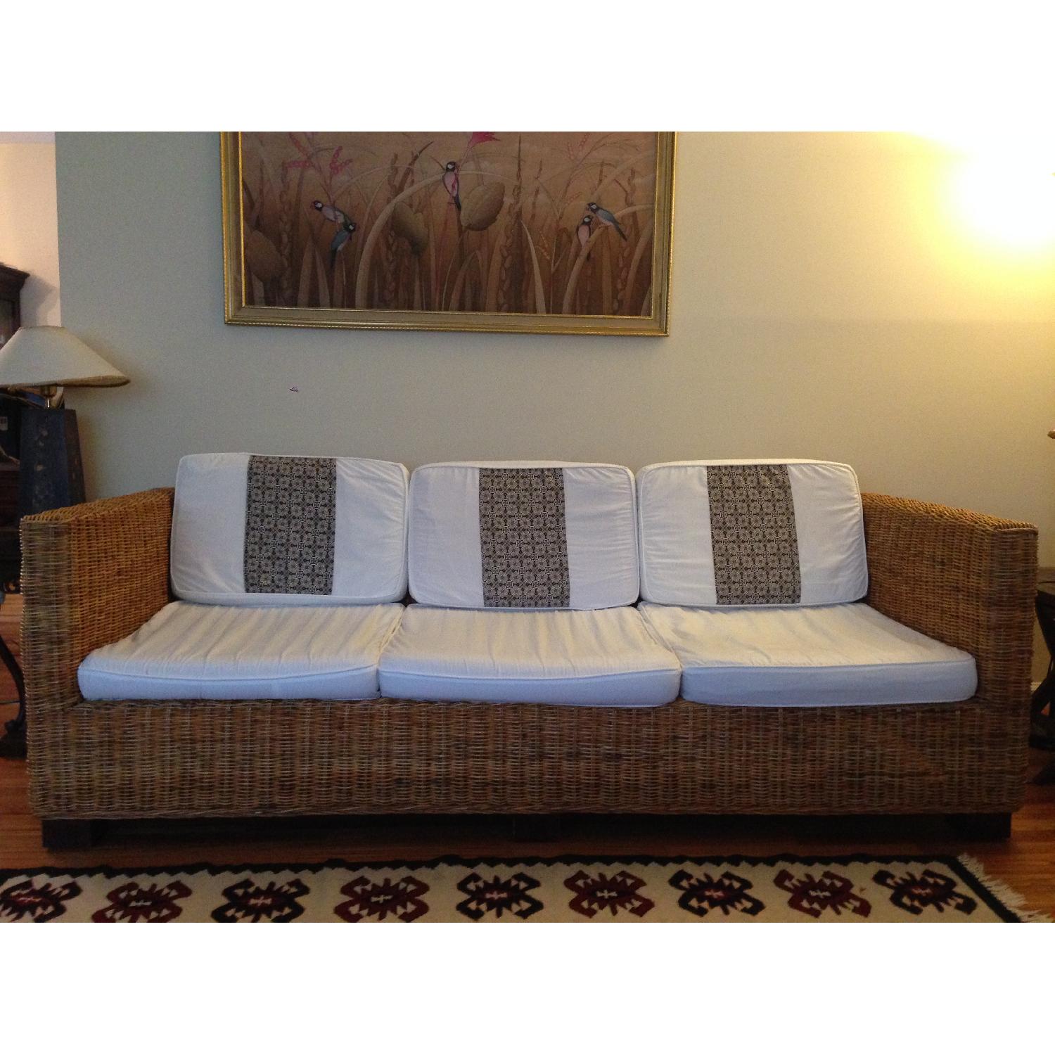 Indonesian Rattan Sofa + Loveseat - image-6