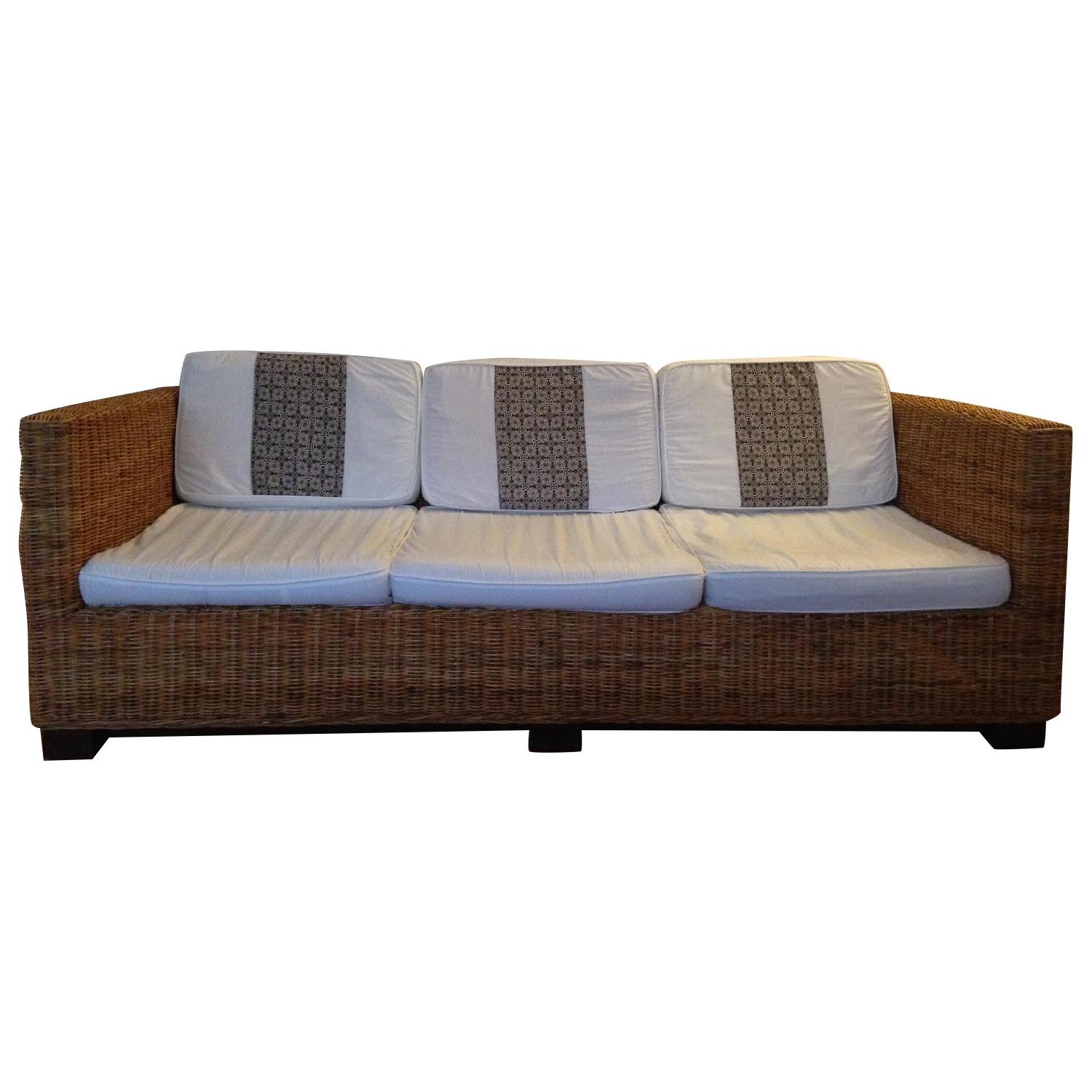 Indonesian Rattan Sofa + Loveseat - image-0