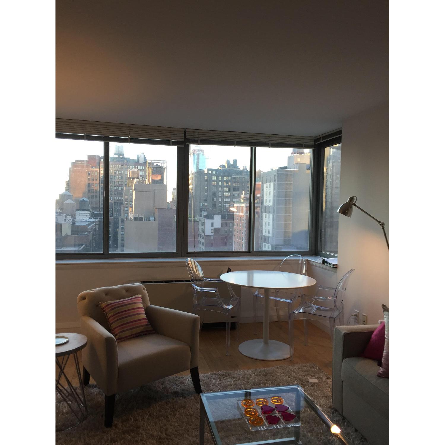 CB2 White Round Dining Table - image-2