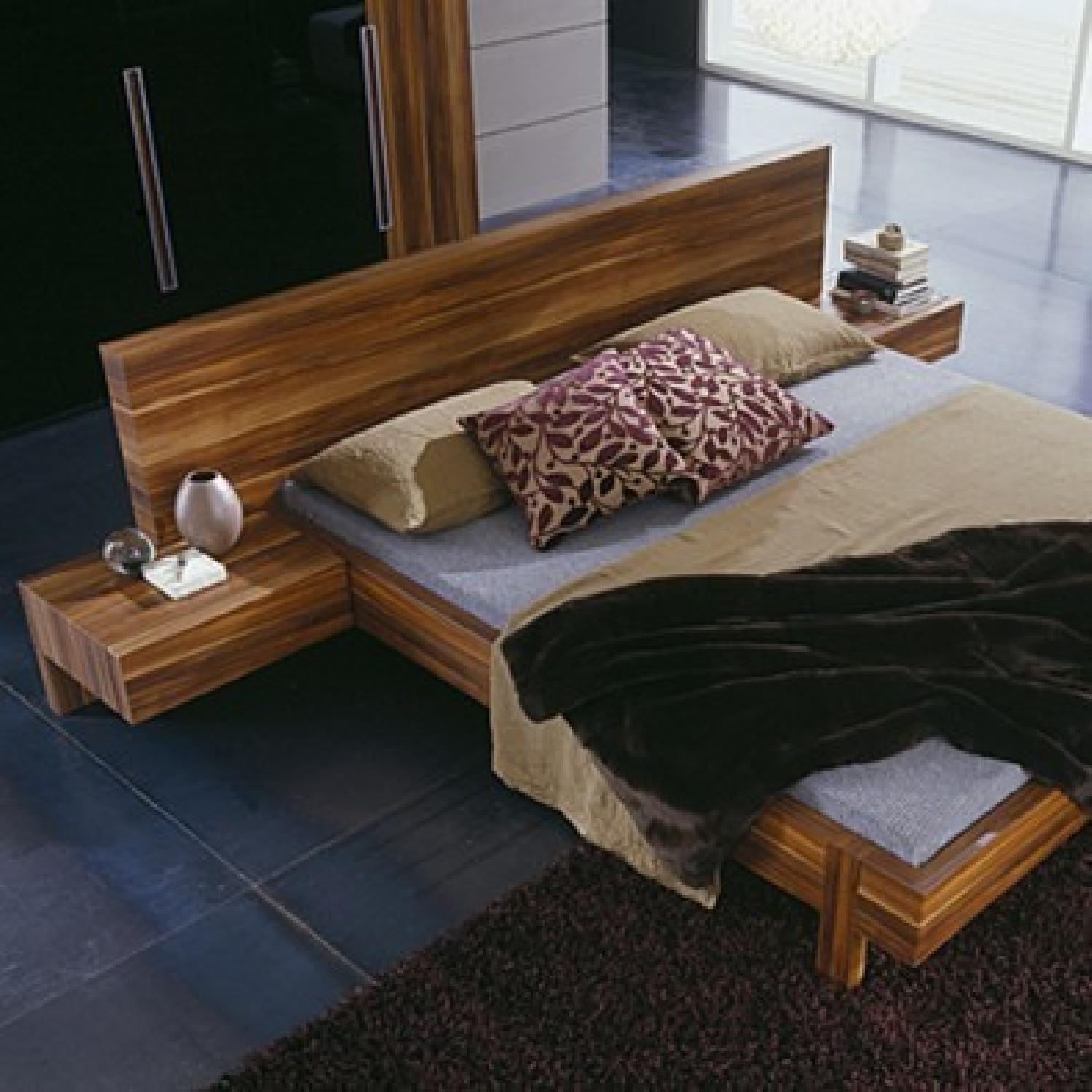 Rossetto Gap Collection Walnut Queen Platform Bed w/ Nighstands - image-1