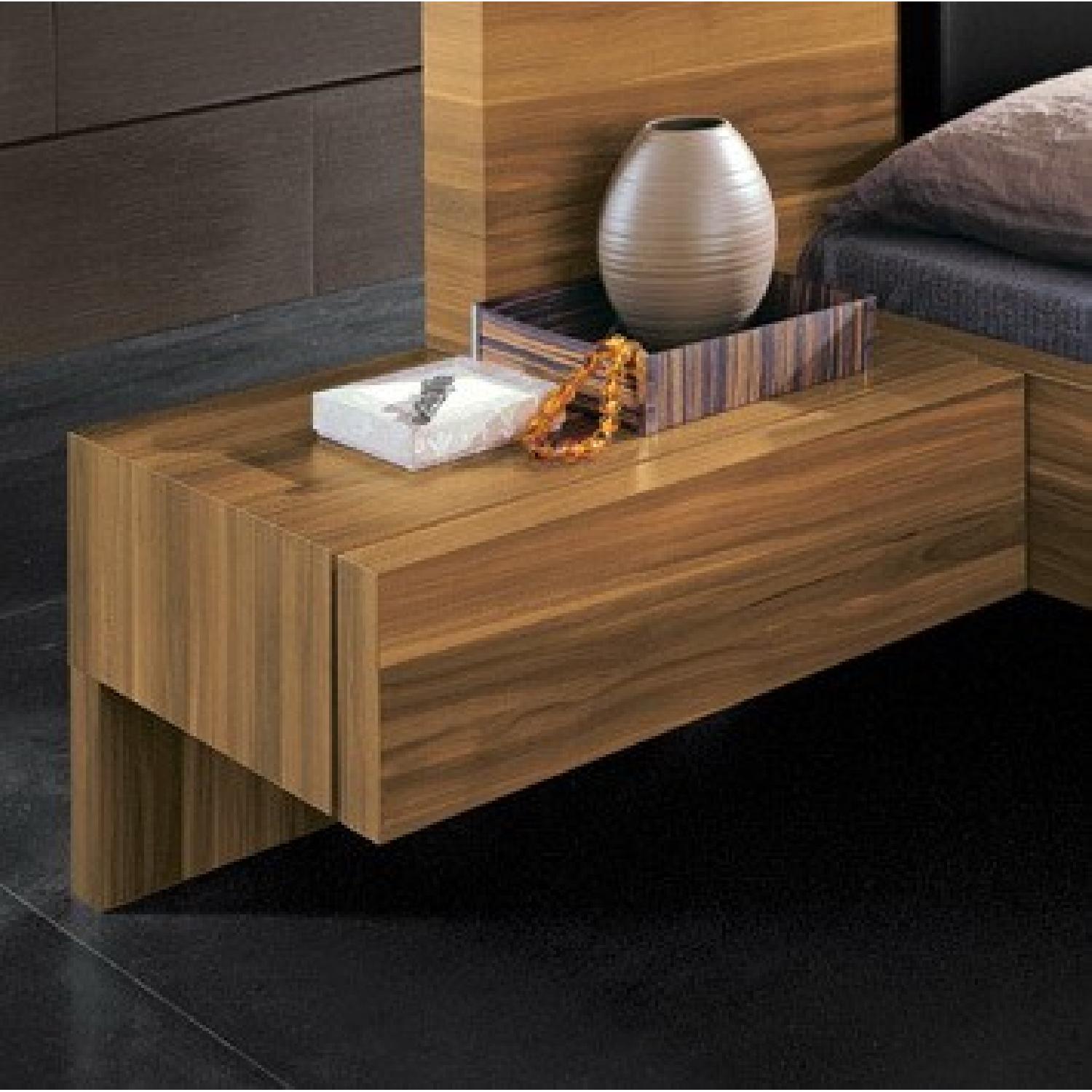 Rossetto Gap Collection Walnut Queen Platform Bed w/ Nighstands - image-2