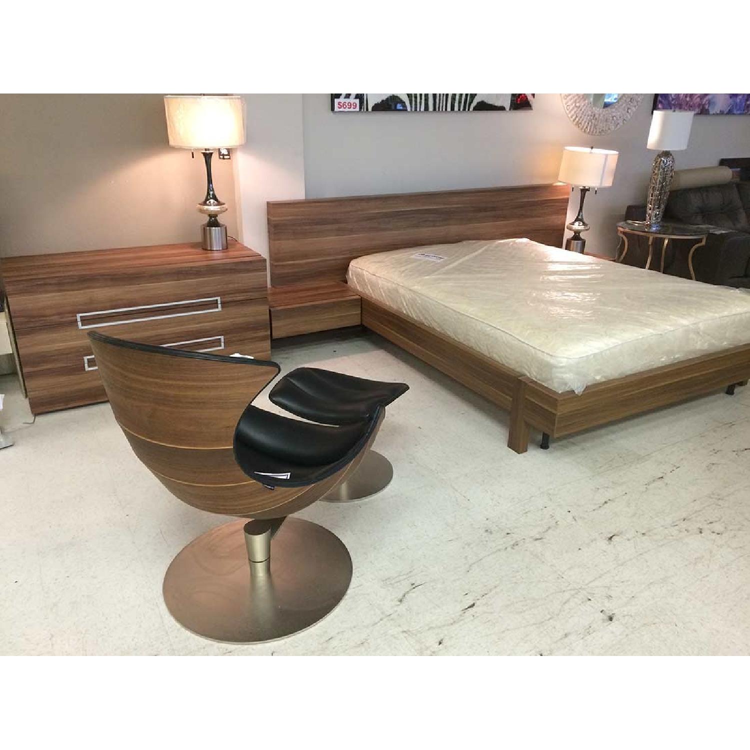 Rossetto Gap Collection Walnut Queen Platform Bed w/ Nighstands - image-3