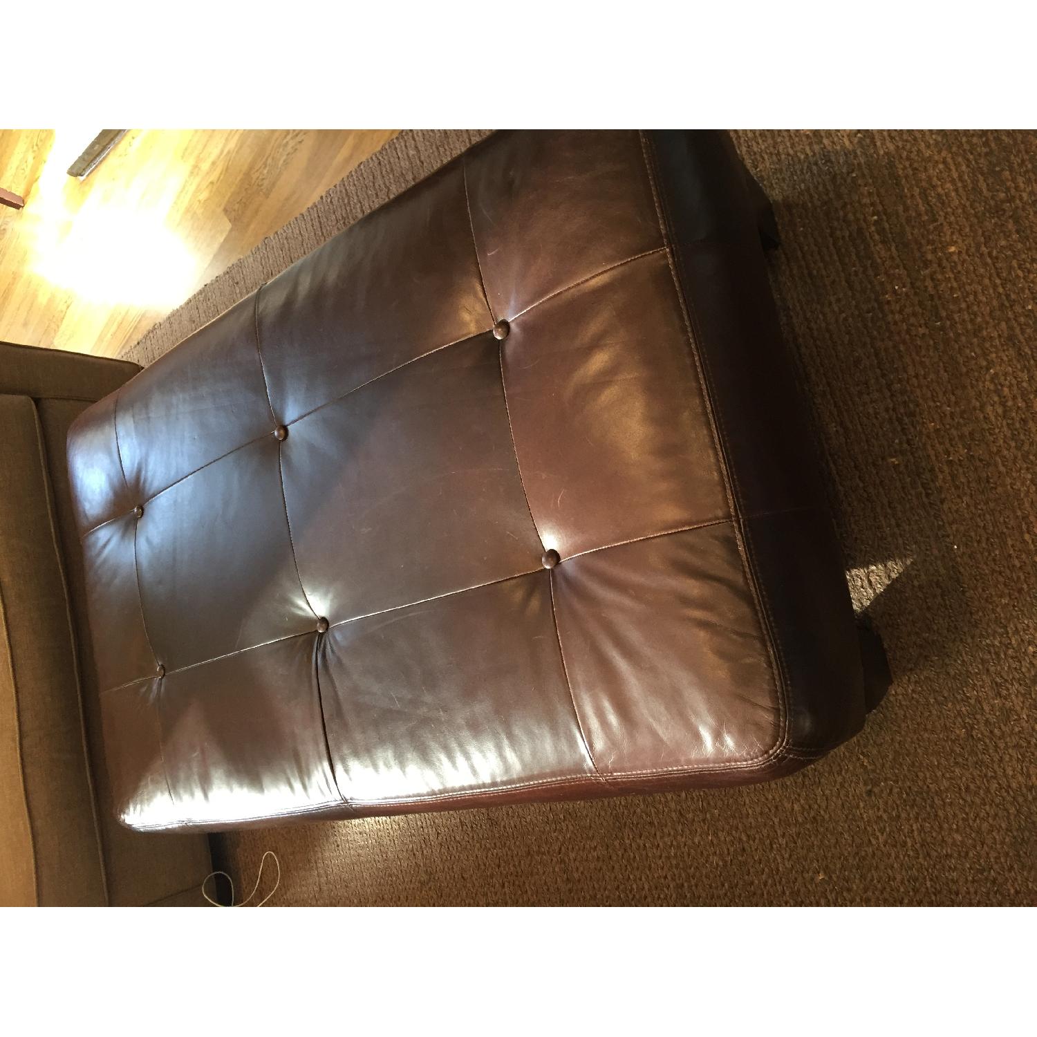 Pottery Barn Oversized Leather Ottoman - image-4