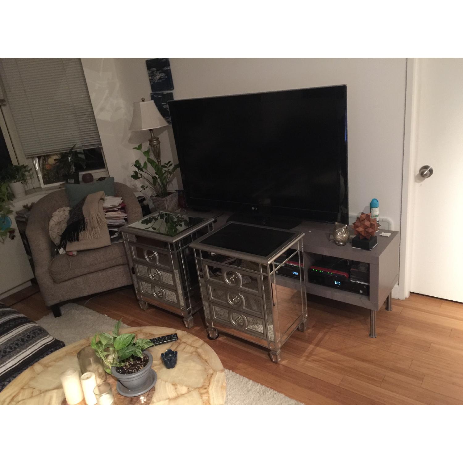 Monarch Specialties Mirrored Nightstands/Accent Tables - Pair - image-5