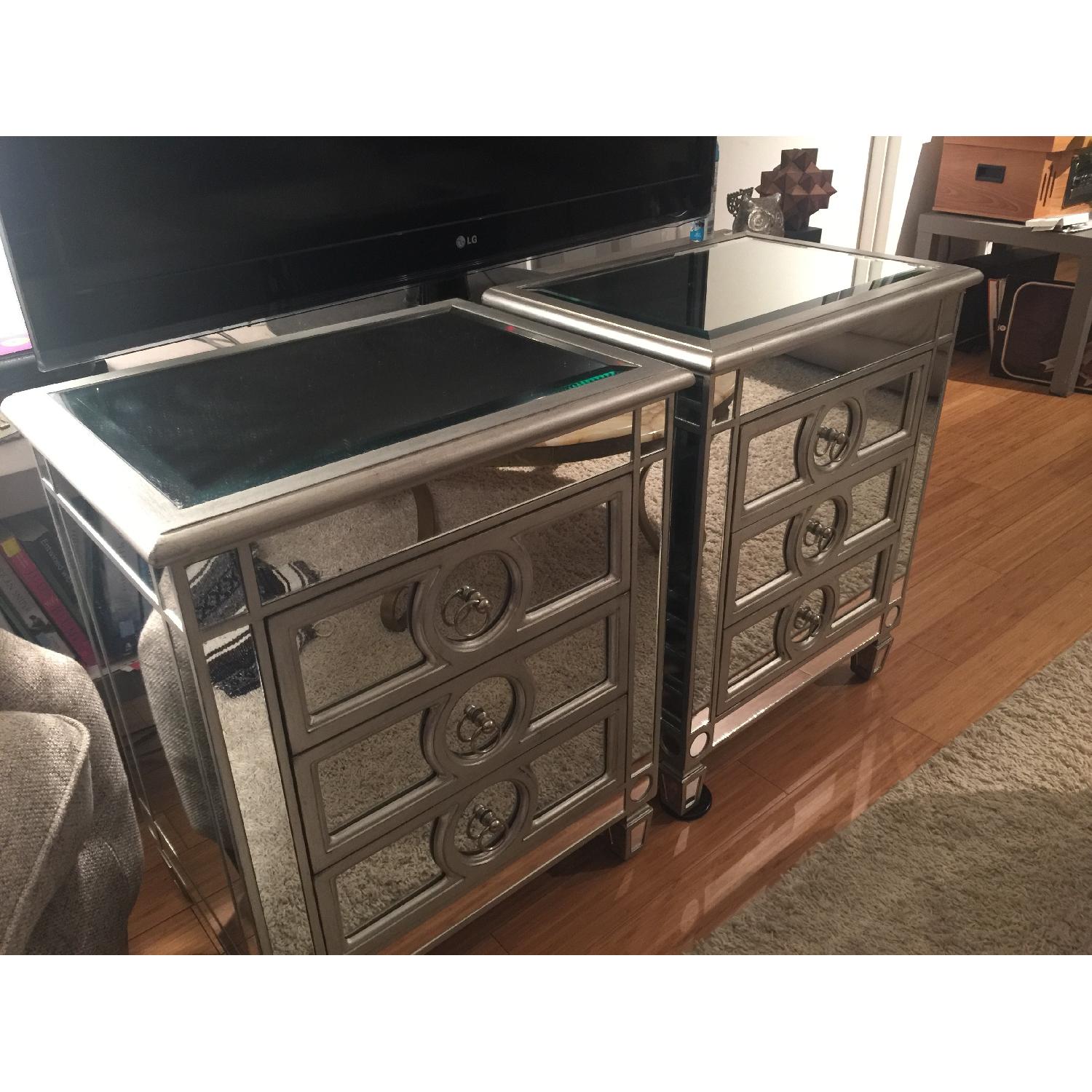 Monarch Specialties Mirrored Nightstands/Accent Tables - Pair - image-6