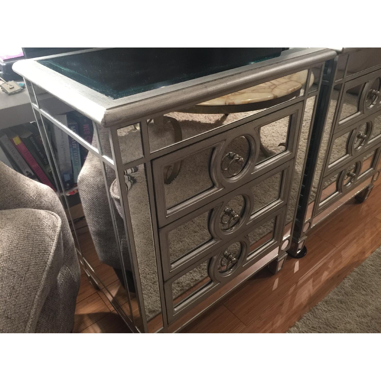Monarch Specialties Mirrored Nightstands/Accent Tables - Pair - image-7