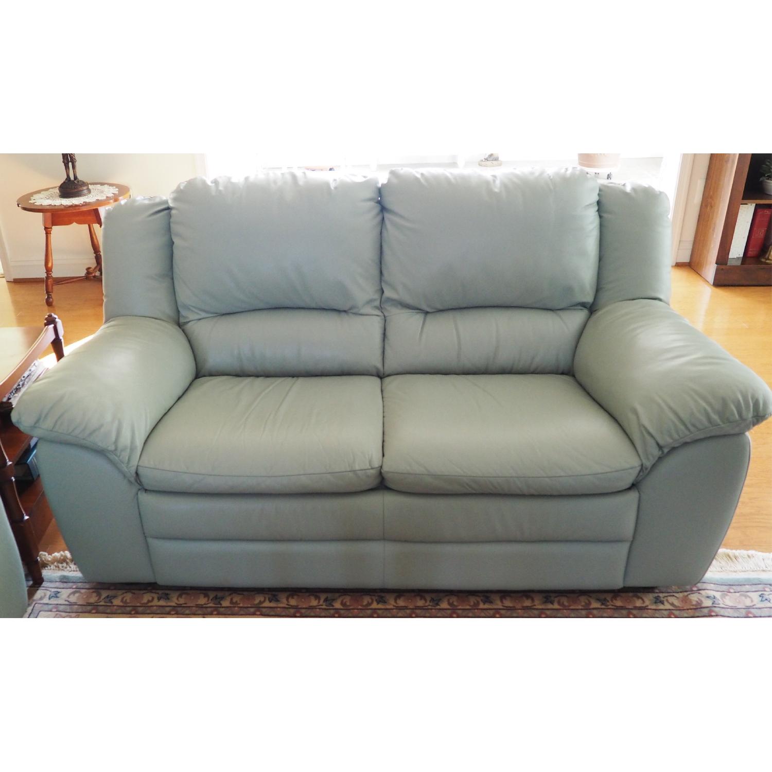 Natuzzi Italian Leather Loveseat - image-1