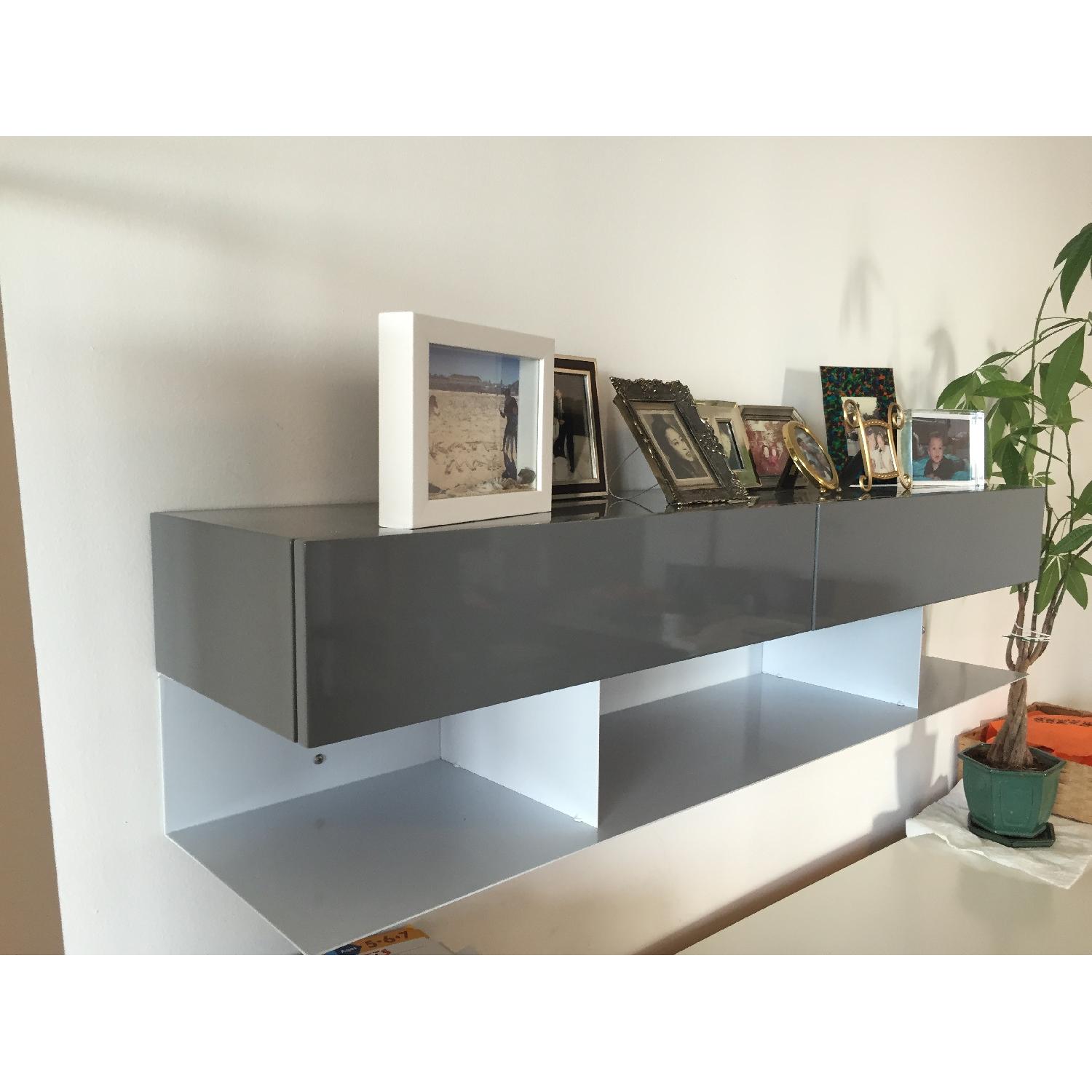 CB2 Wall Mounted Shelves with Drawers AptDeco