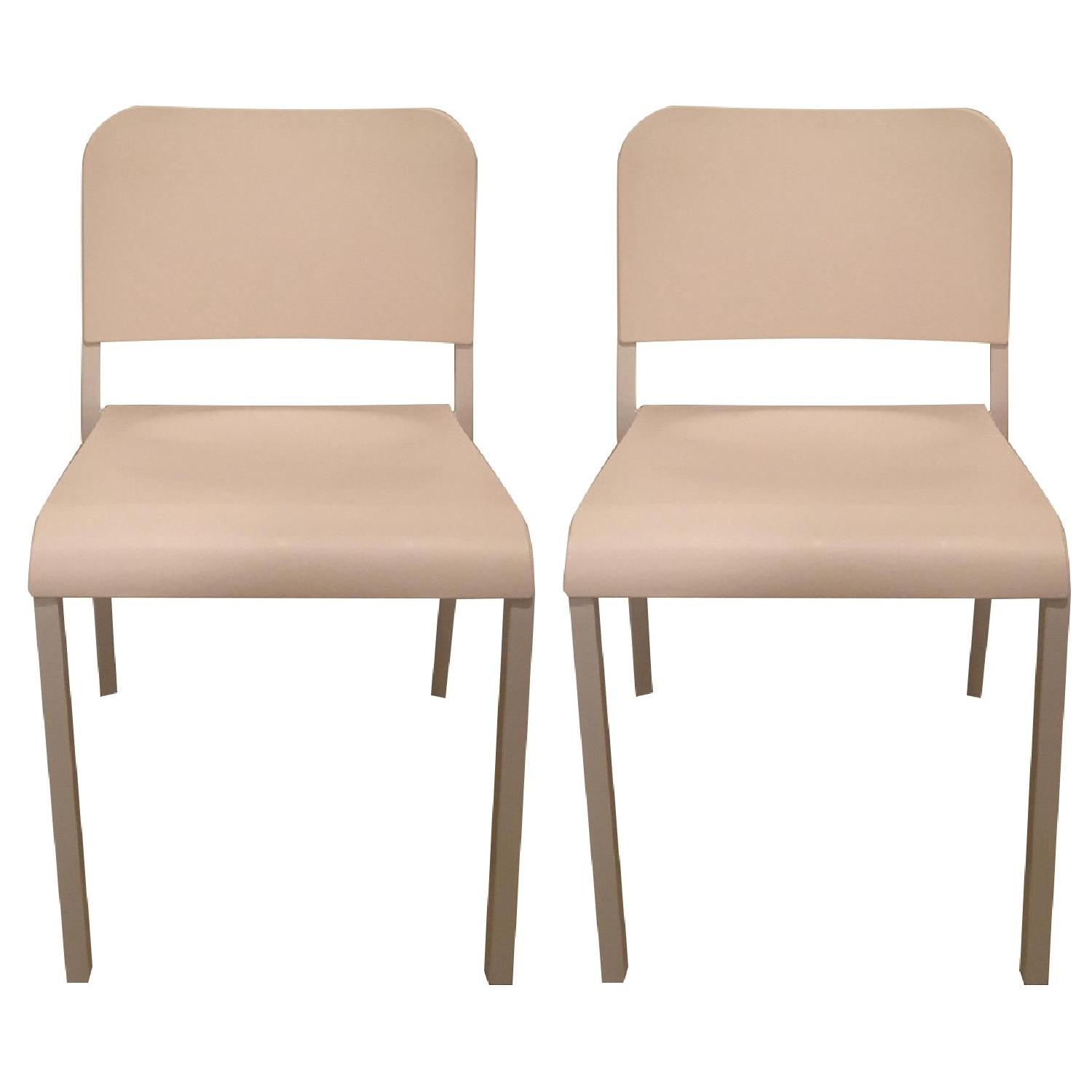 Ikea White Dining Chairs Pair AptDeco