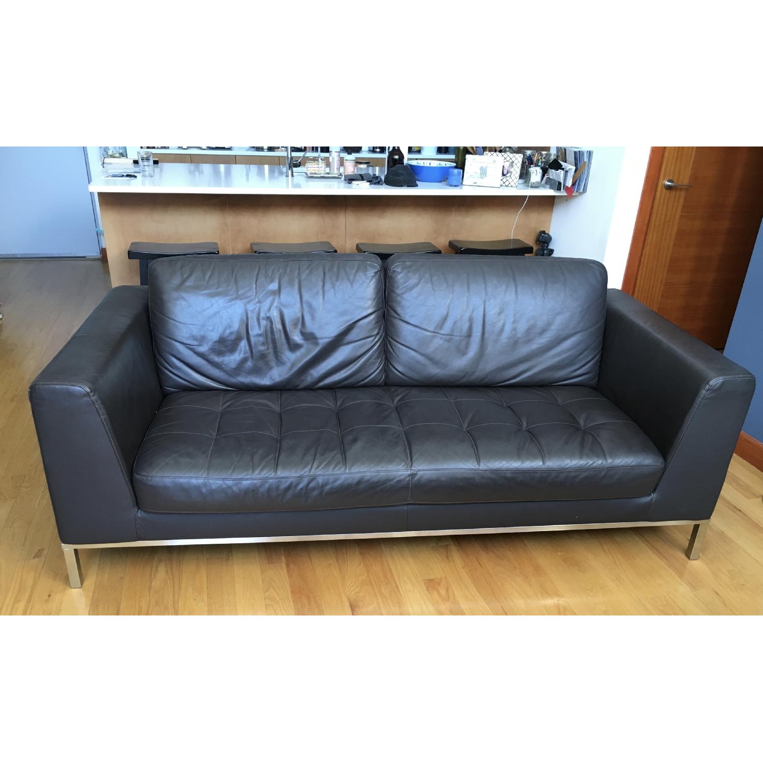 Natuzzi Italsofa Leather Couch - image-1