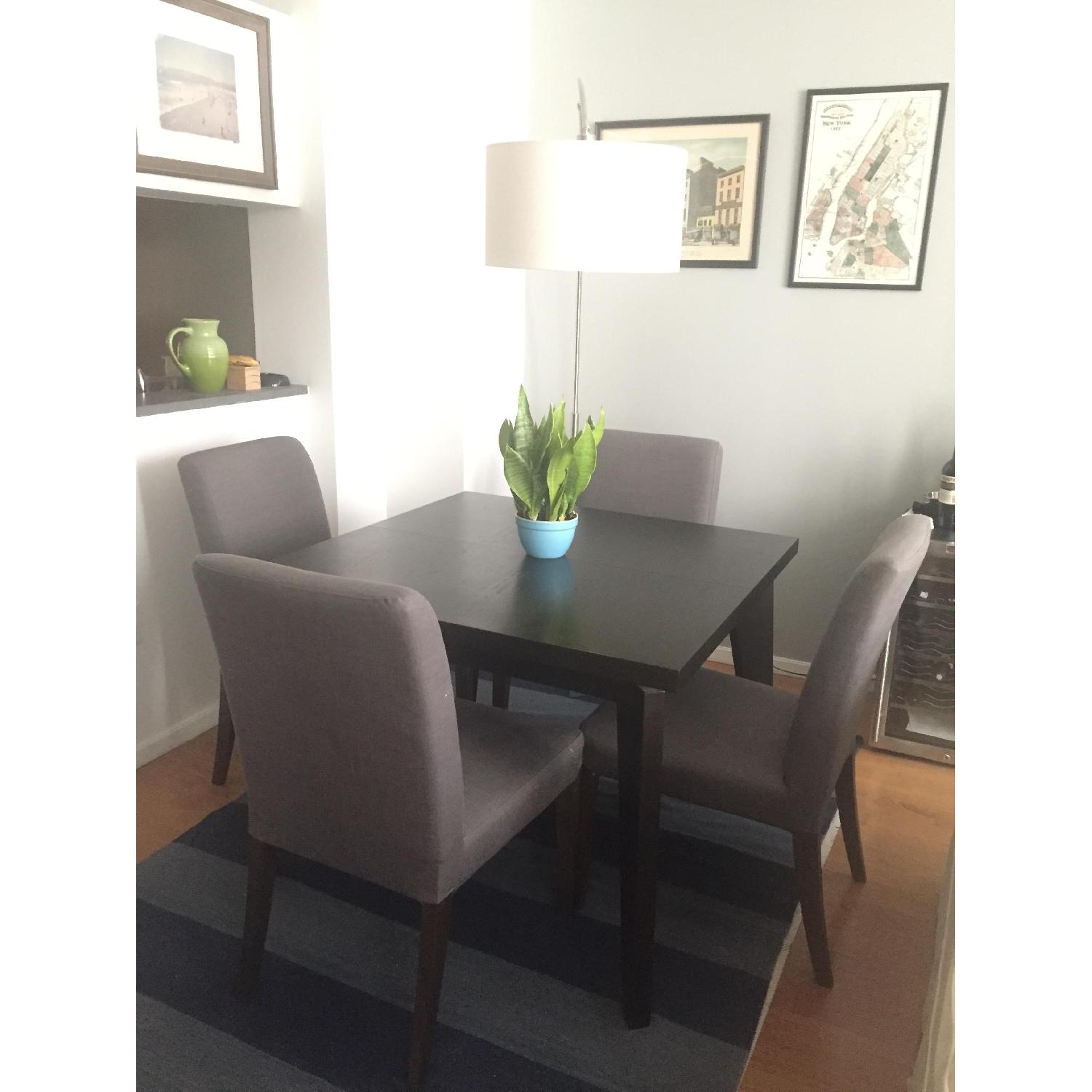 West Elm Expandable Dining Table w/ 4 Chairs - AptDeco