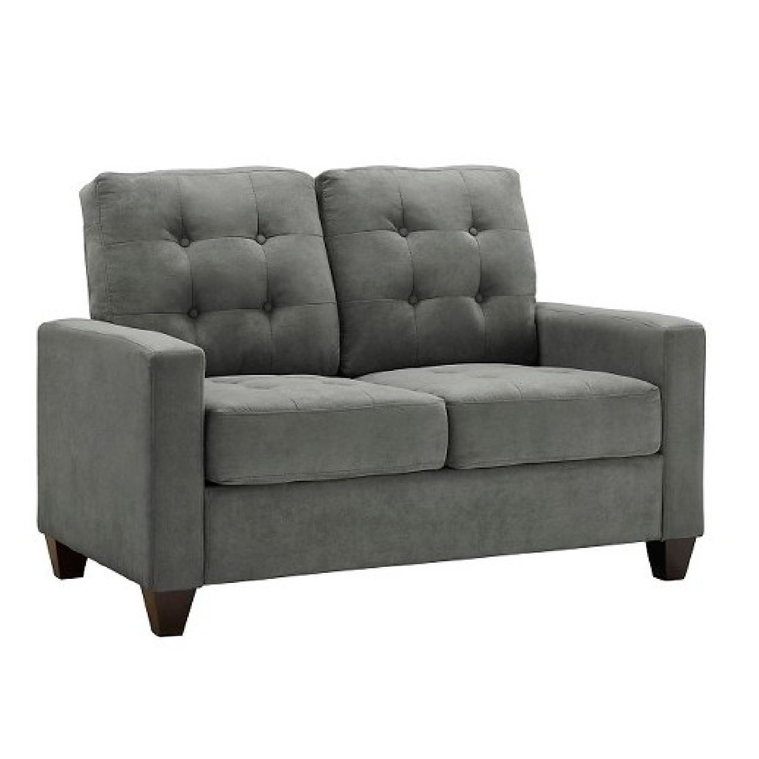 Target Gray Tufted Loveseat - image-1