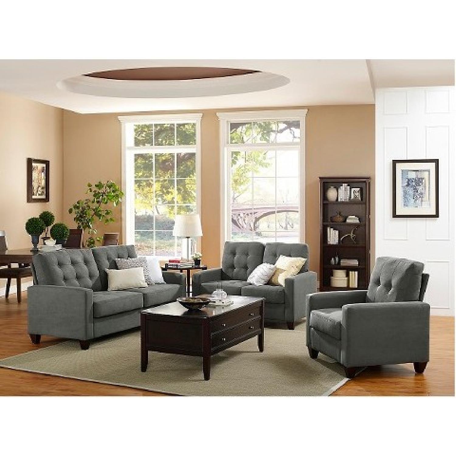 Target Gray Tufted Loveseat - image-3
