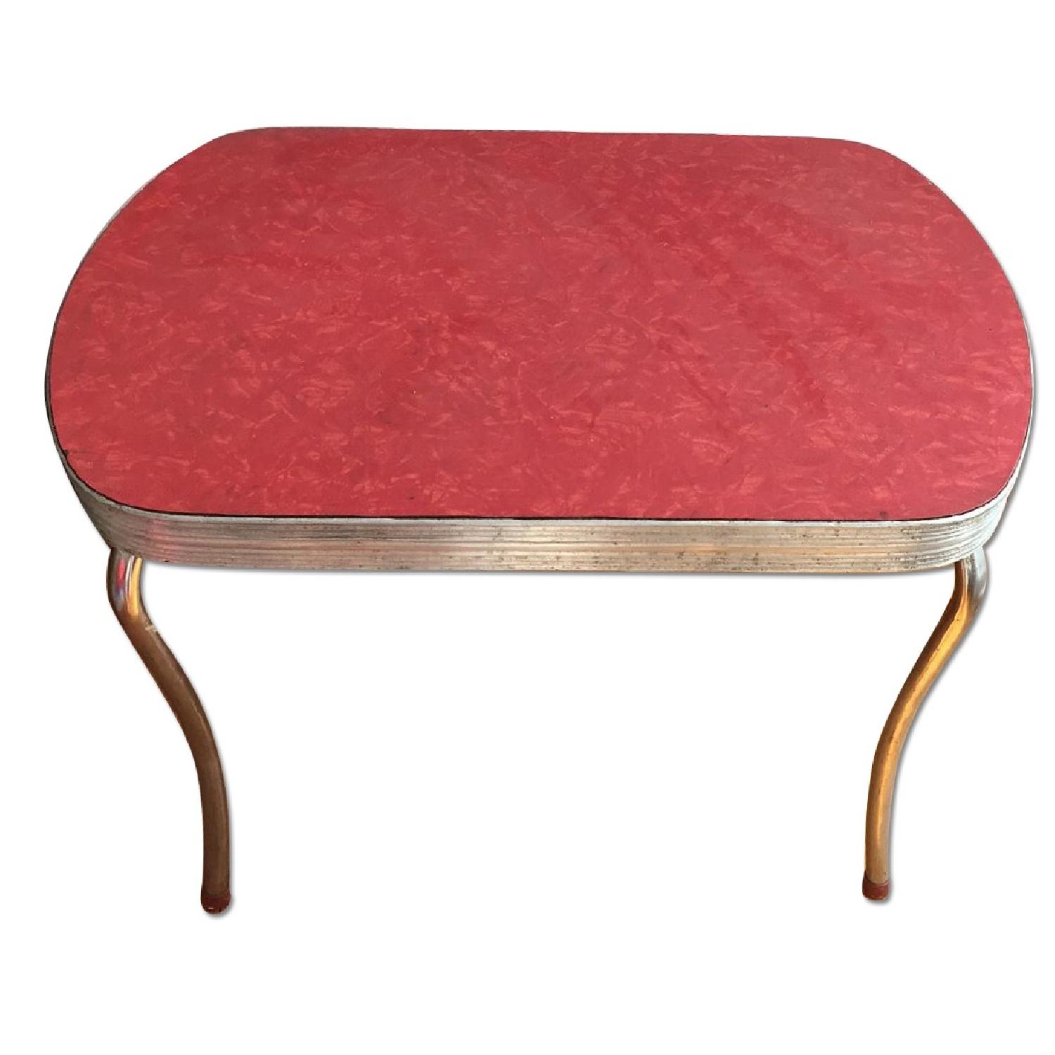 Vintage Red Formica Table - image-0