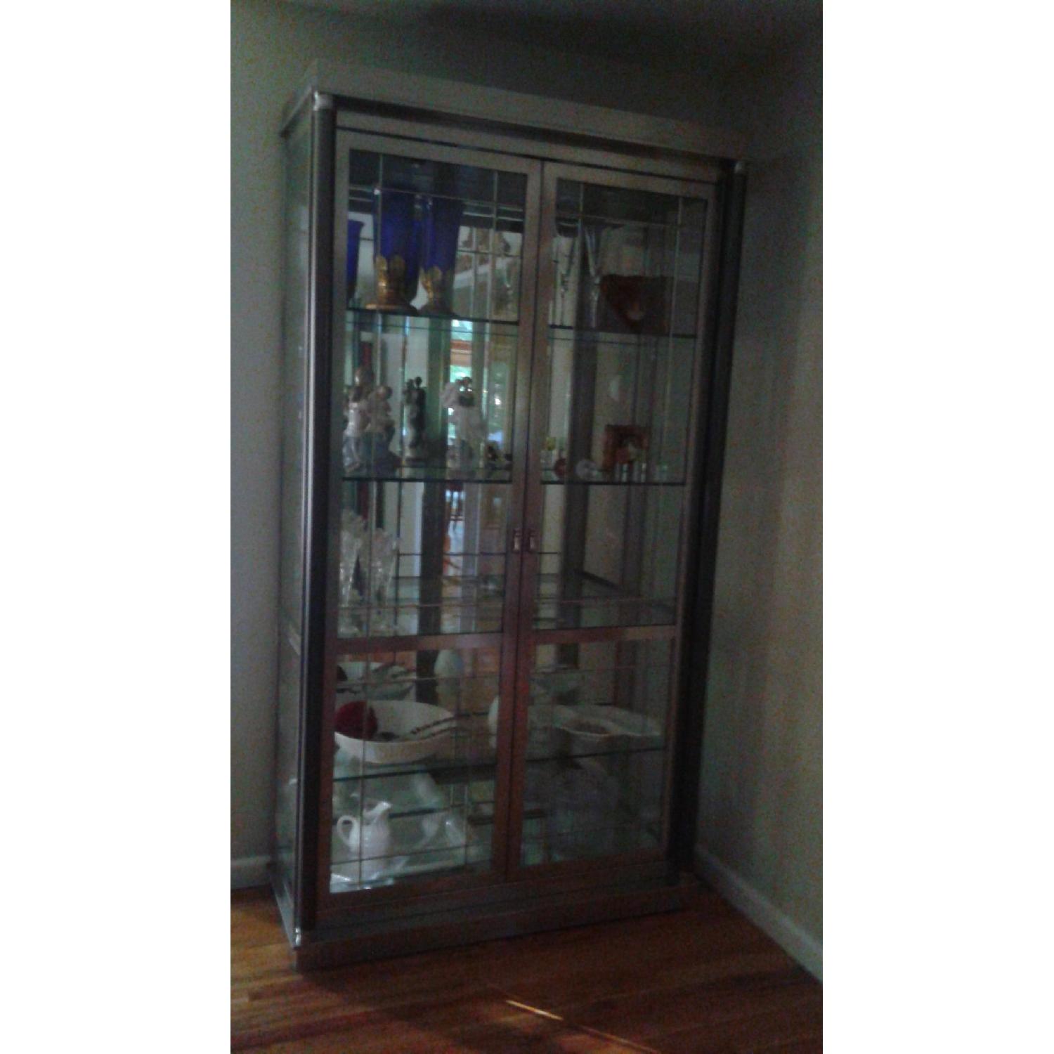 Raymour & Flanigan Beveled Glass Curios - Pair - image-1