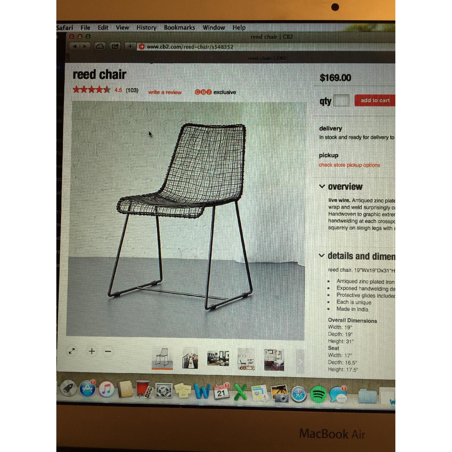 CB2 Reed Chairs - Set of 4 - image-5