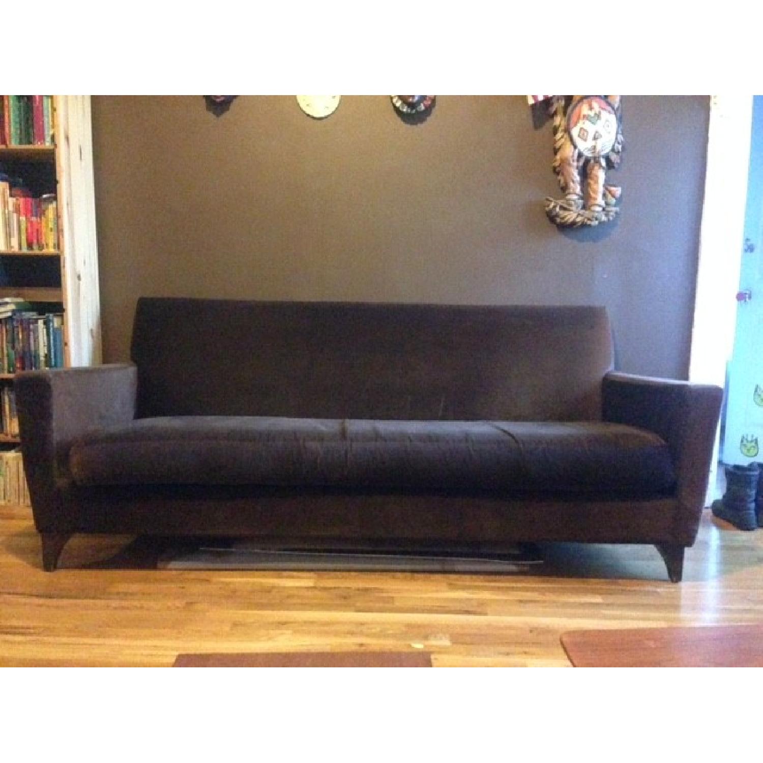 Carter Brown Velvet Sofa - image-1