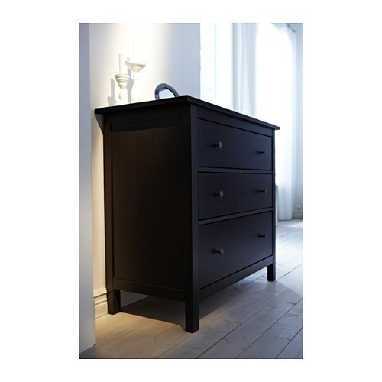 Ikea Hemnes 3-Drawer Chest - Black/Brown - image-1