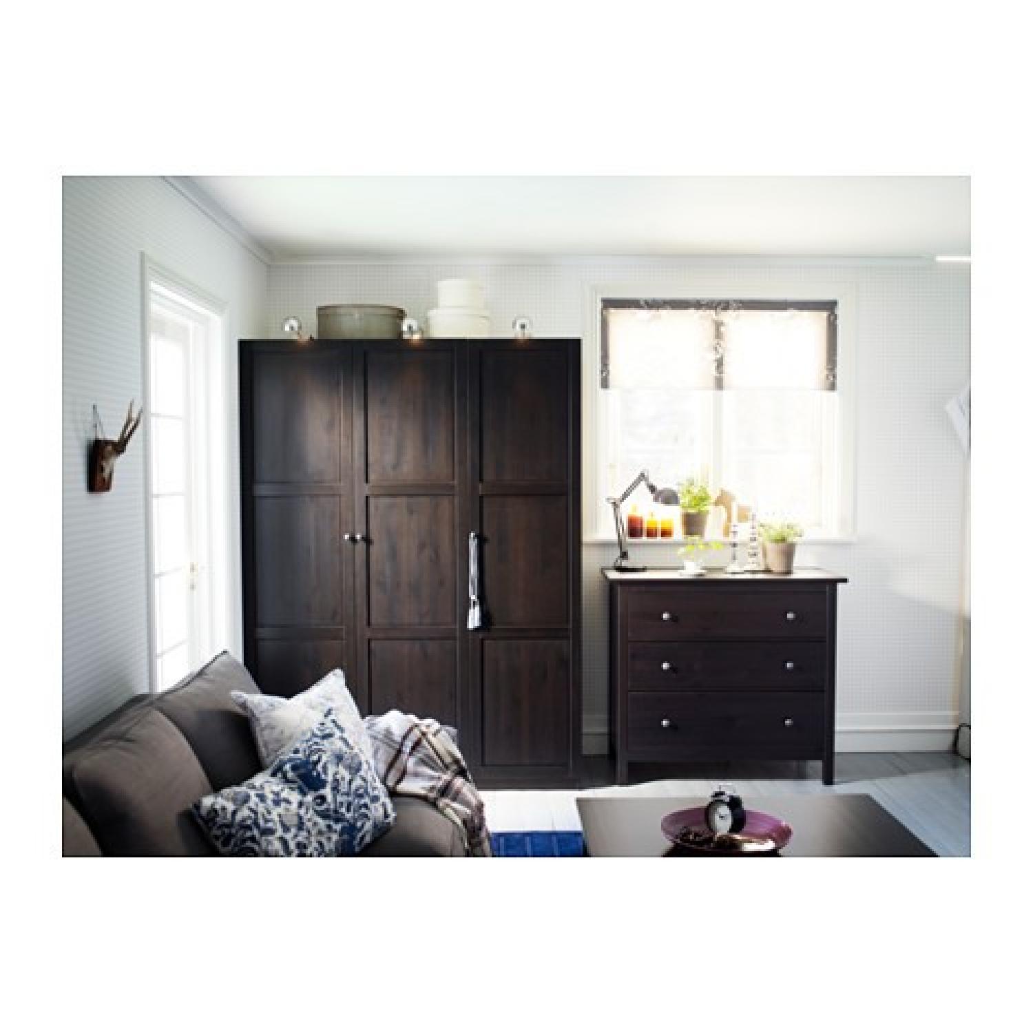 Ikea Hemnes 3-Drawer Chest - Black/Brown - image-2