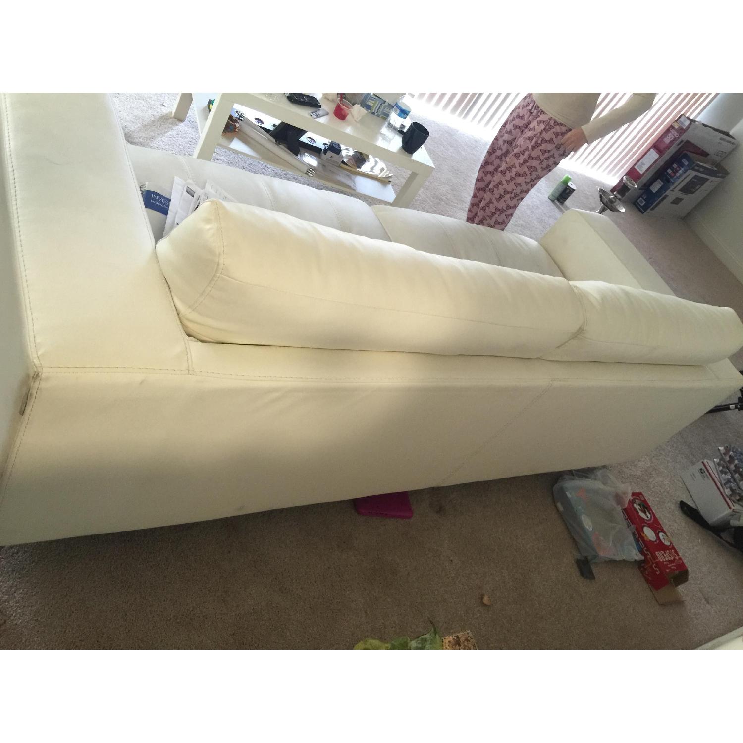 White Leather Sofa + Loveseat - image-4