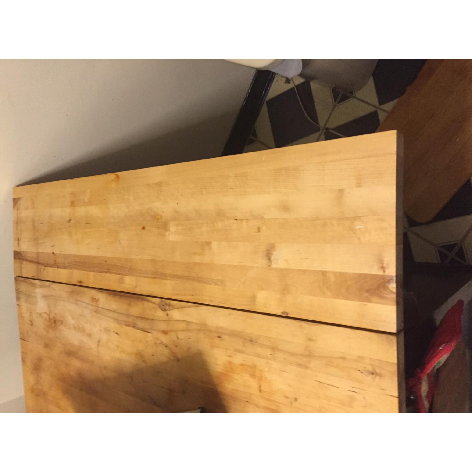 Crate & Barrel Butcher Block Top Island Bar w/ 2 Stools - image-6