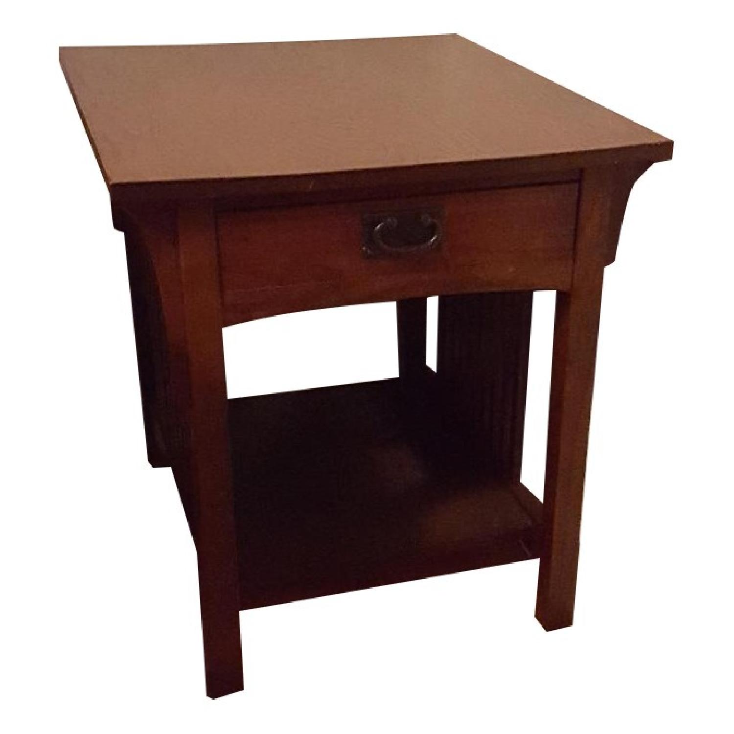 Mission Style Bedside Table AptDeco