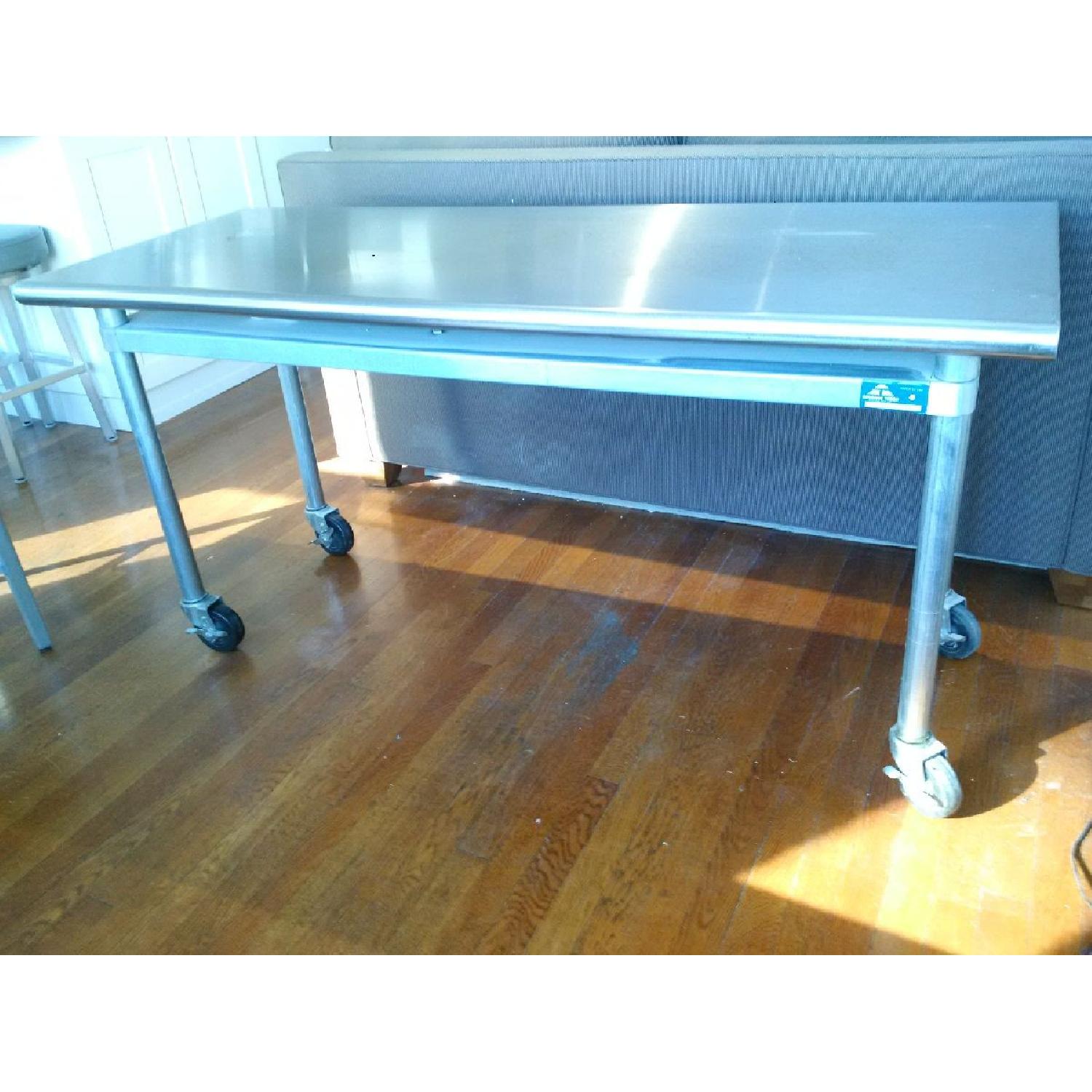 Bari Restaurant Supply Stainless Steel Table w/ Wheels - image-1