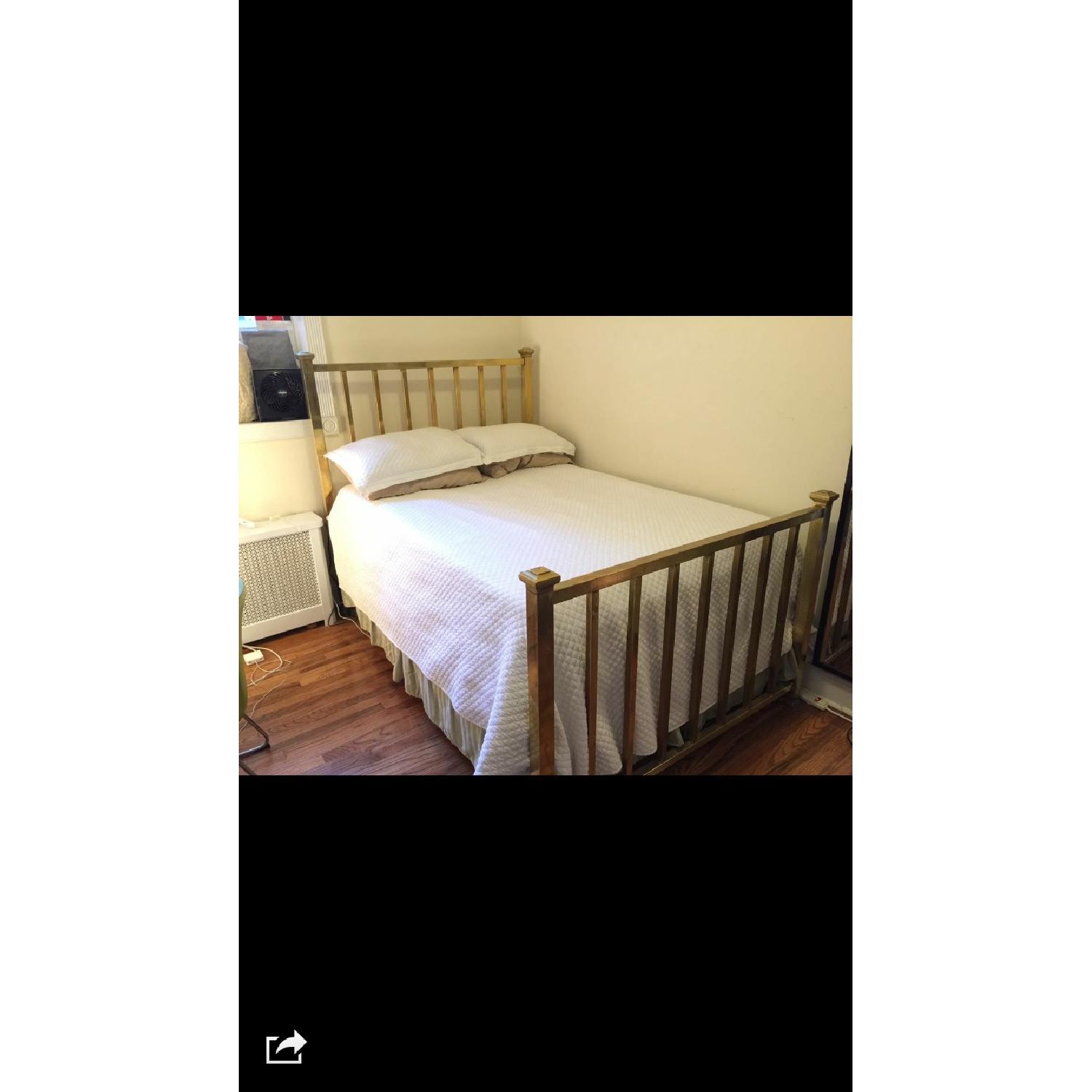 Full Size Antique Style Solid Brass Bed - image-1