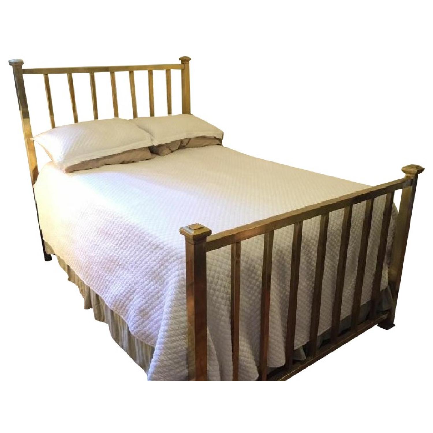 Full Size Antique Style Solid Brass Bed - image-0