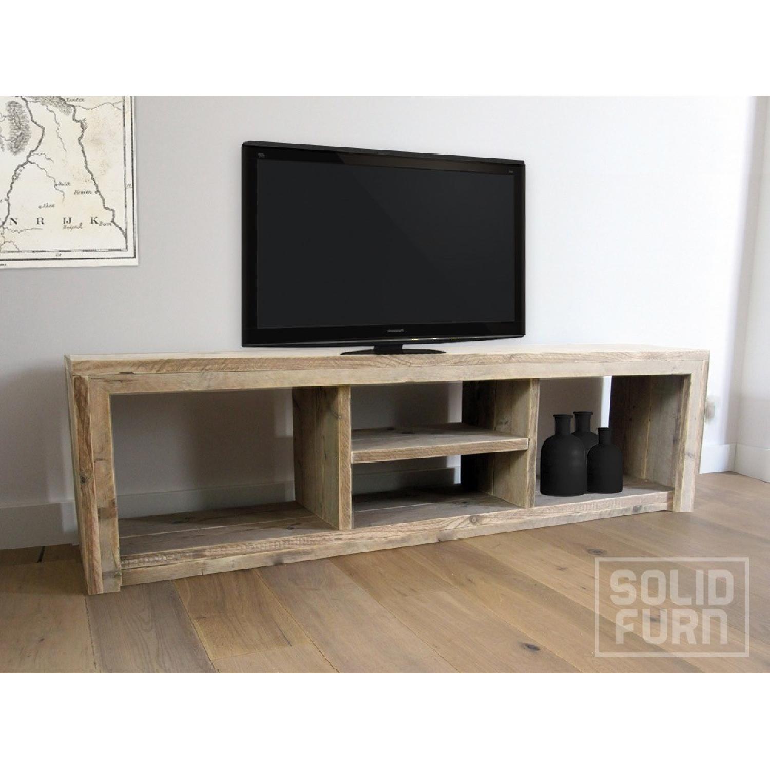 Zion Aged Pinewood TV Stand - image-1