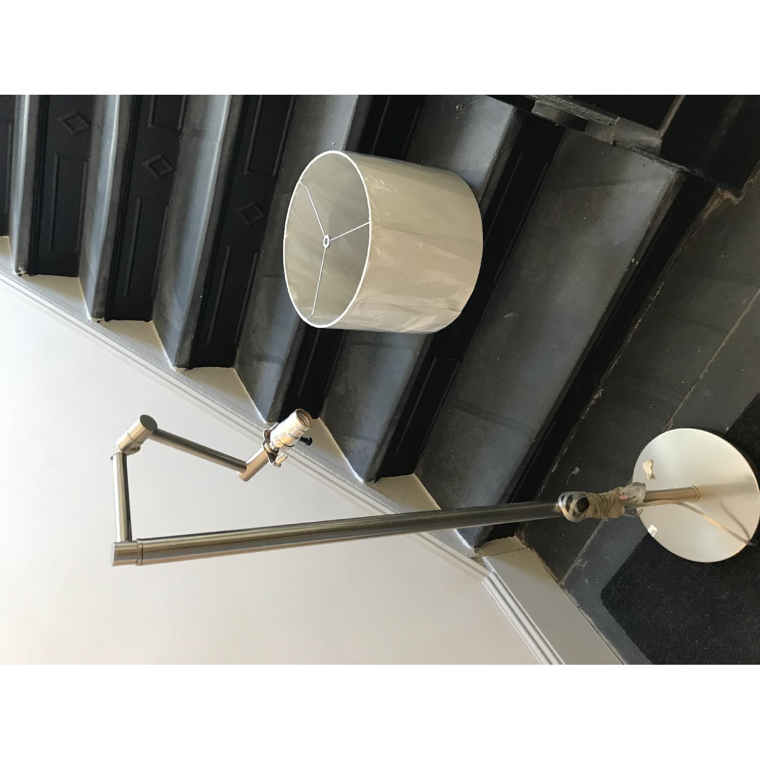 Crate & Barrel Metro Nickel II Lamp w/ Shade - image-4