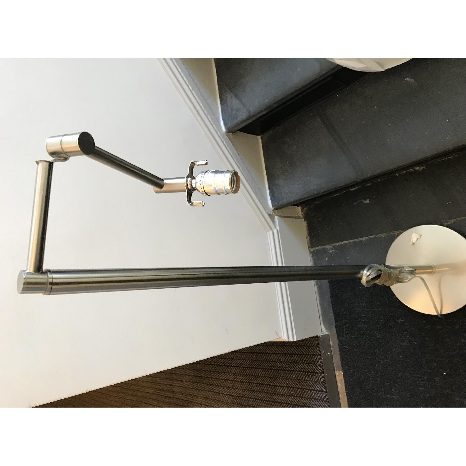 Crate & Barrel Metro Nickel II Lamp w/ Shade - image-5