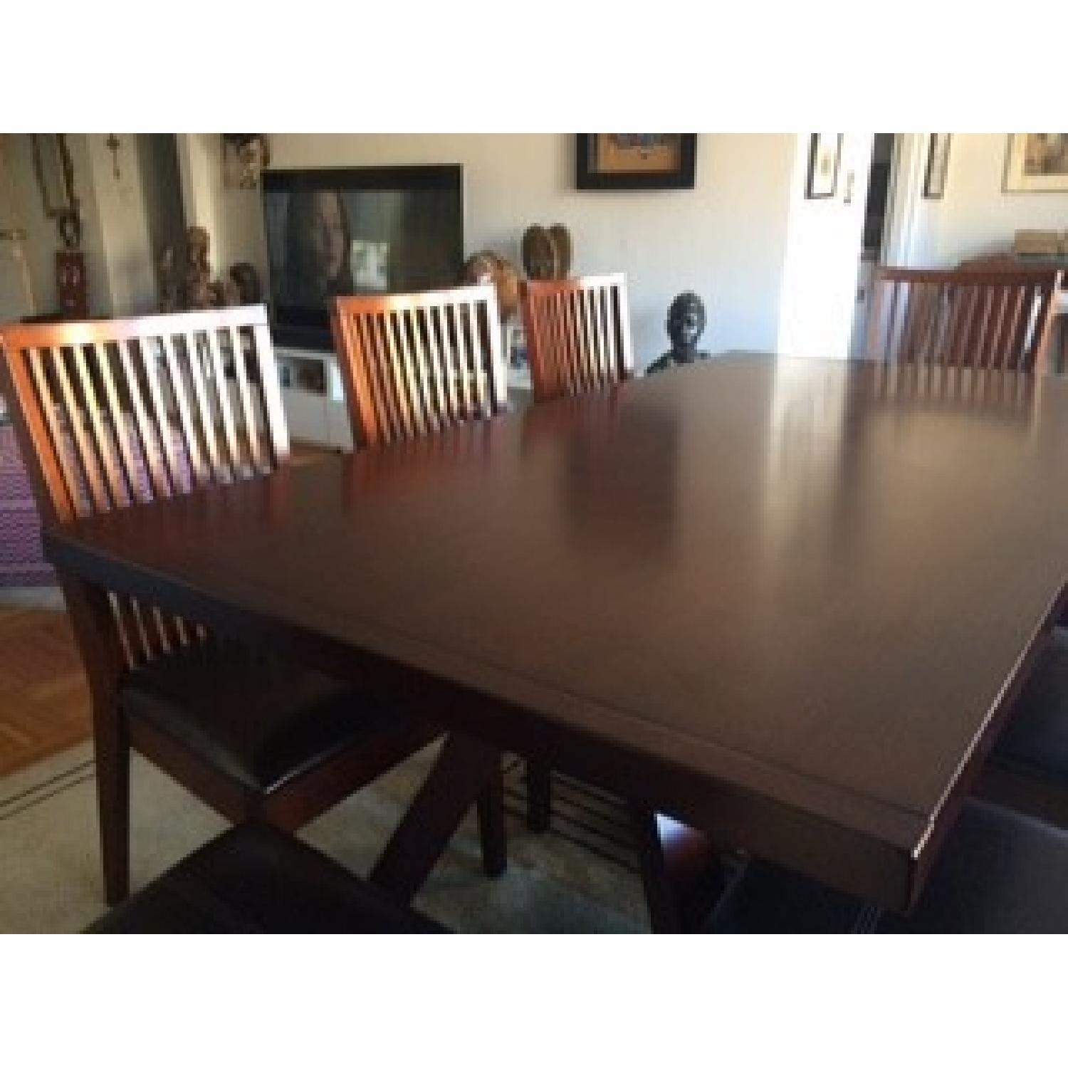 Solid Wood Table w/ 8 Chairs - AptDeco
