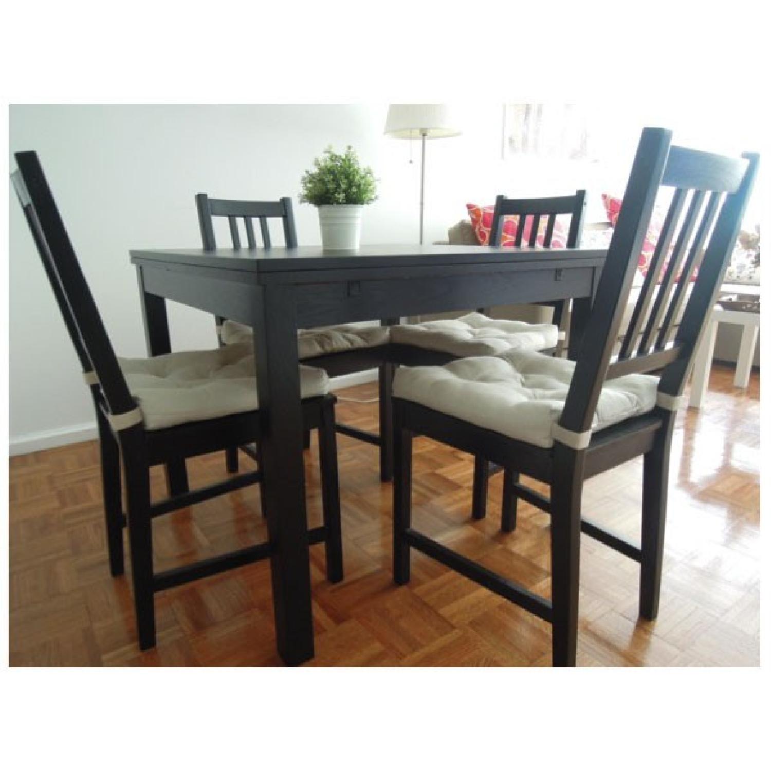 Ikea Bjursta Extendable Table w/ 4 Stefan Chairs - AptDeco