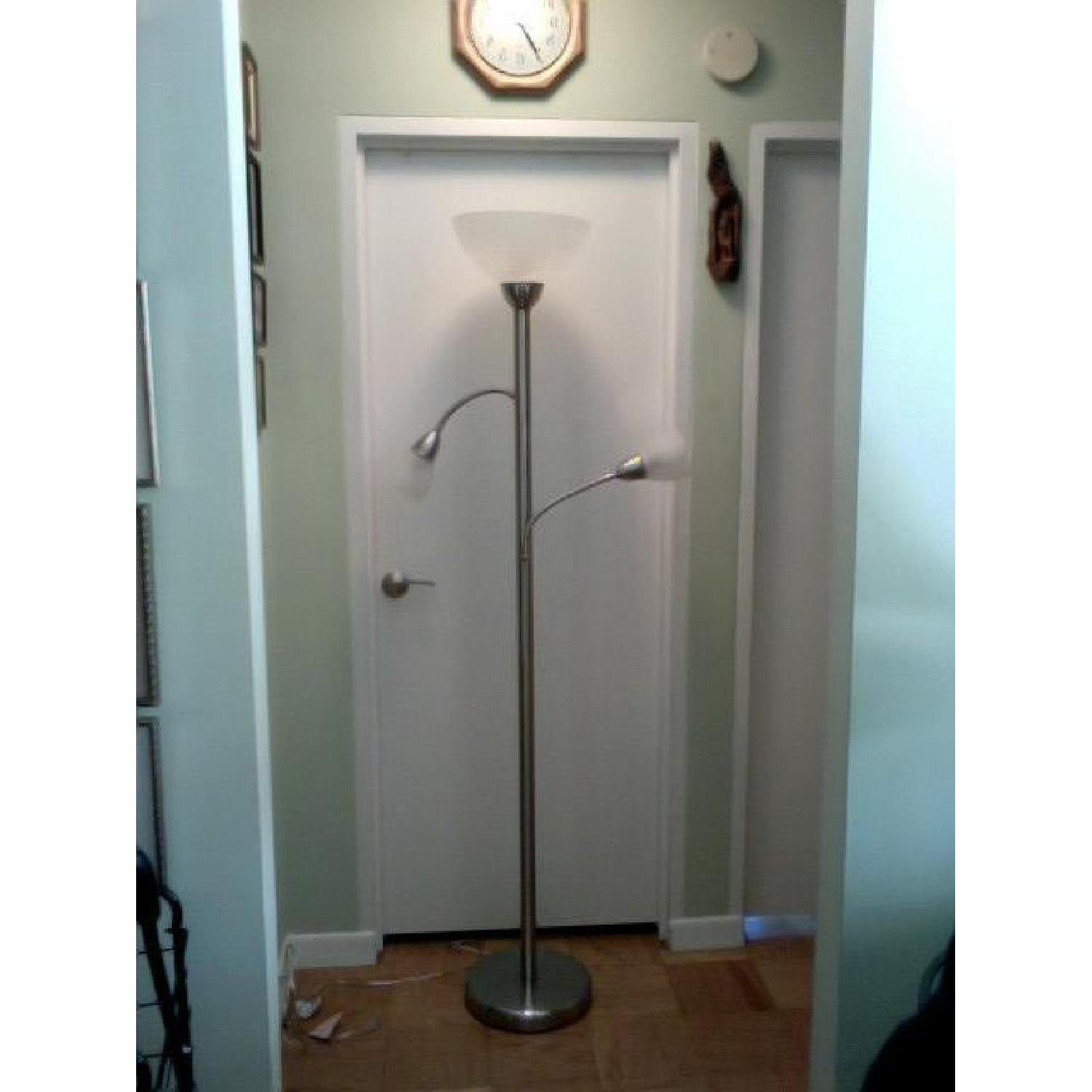 Lamps Plus Torchiere Floor Lamp w/ 2 Gooseneck Side Lamps - image-1